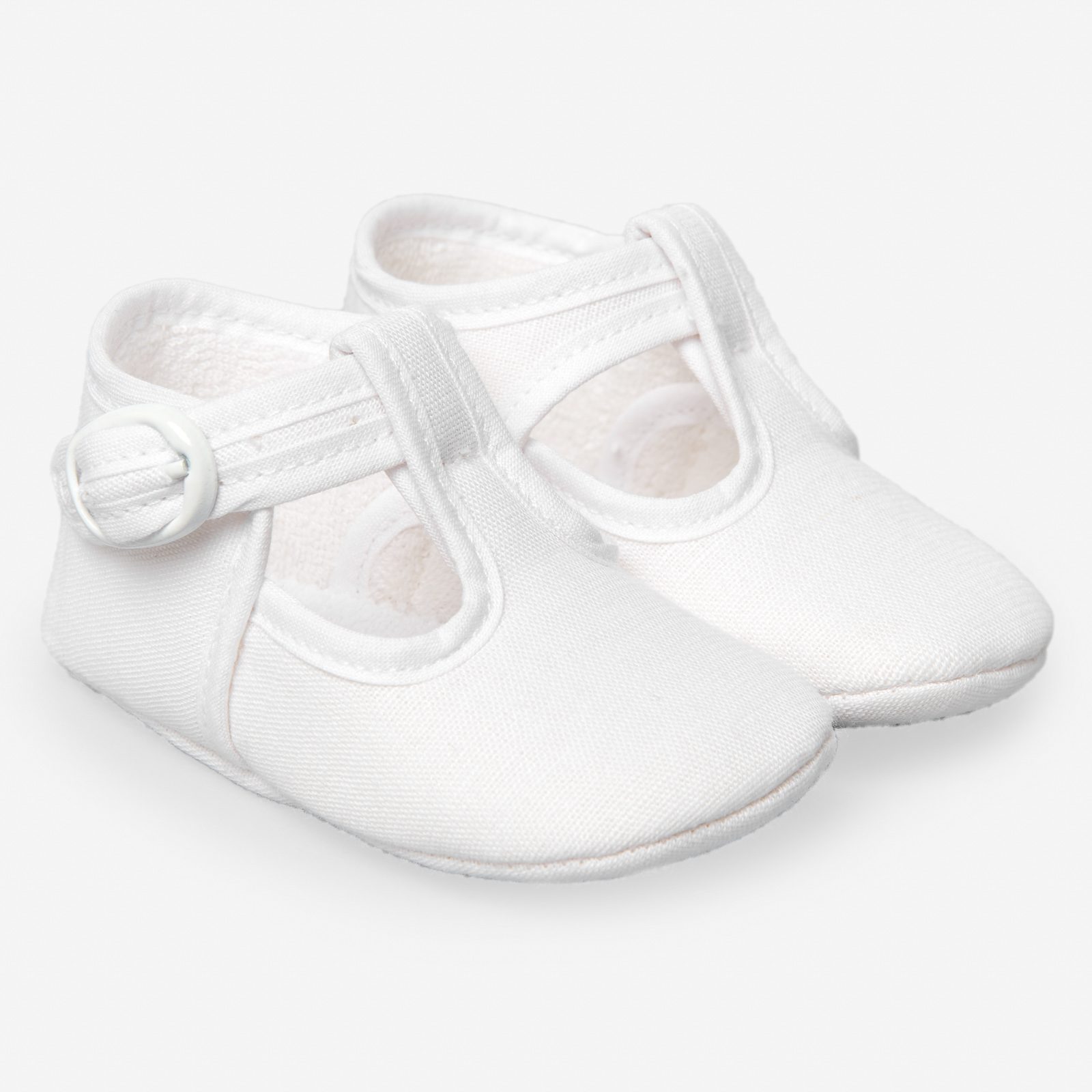 Esencial Woven Newborn Shoes | White