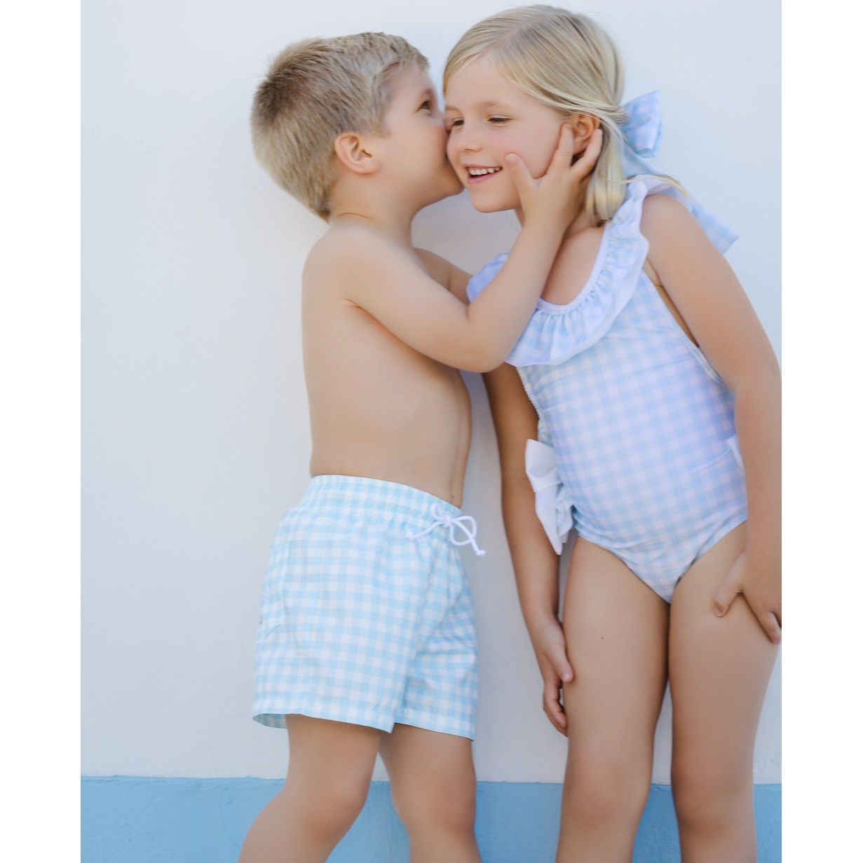 Gingham Blue Trunks