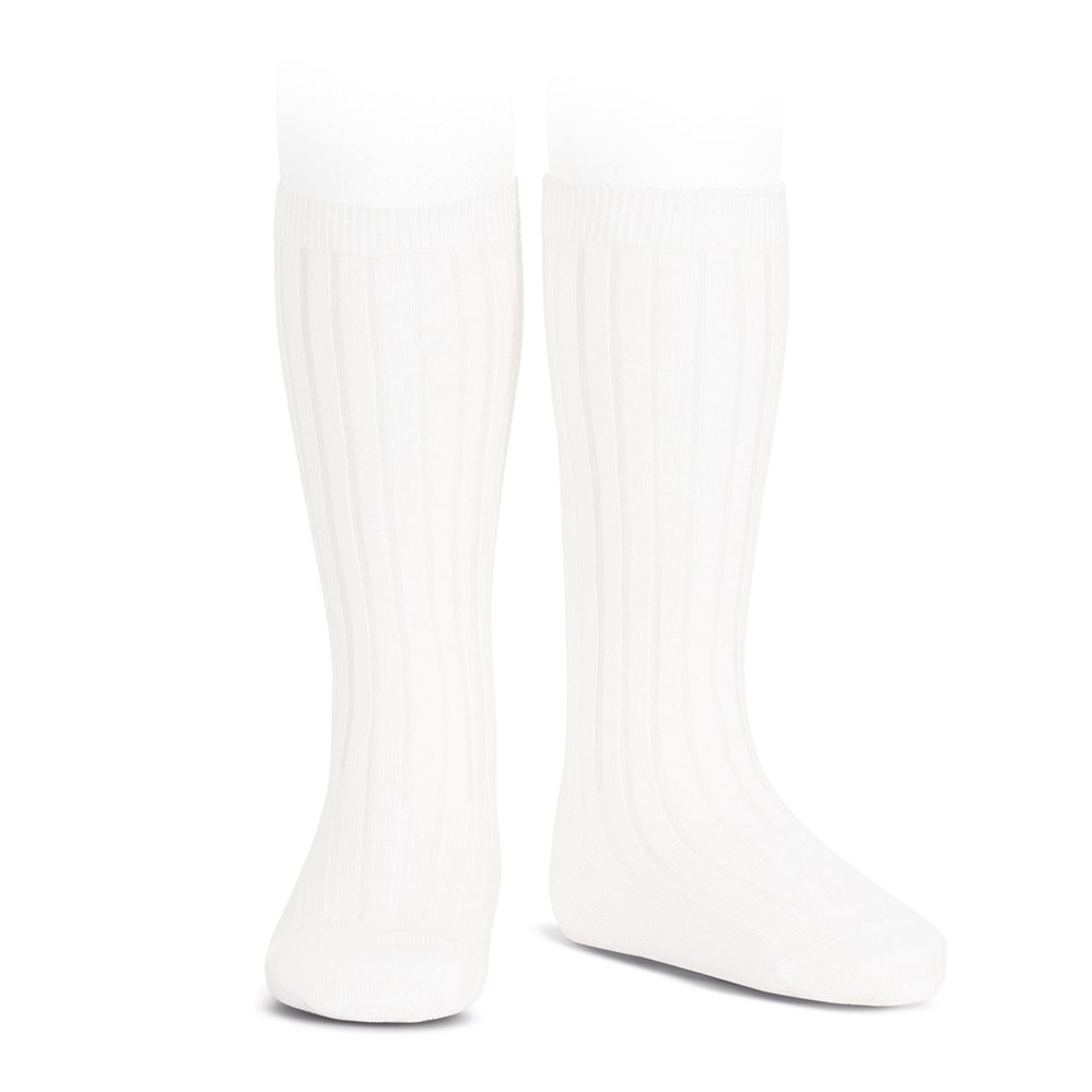 Basic Ribbed Long Socks | White (200)