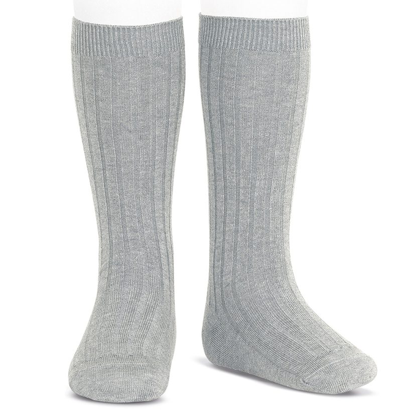 2016/2 Ribbed Knee High Socks | Aluminum (221)