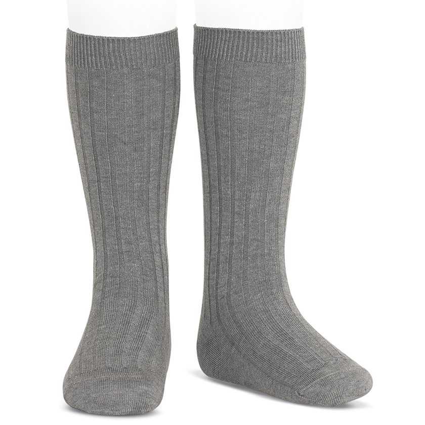 2016/2 Ribbed Knee High Socks | Light Grey (230)