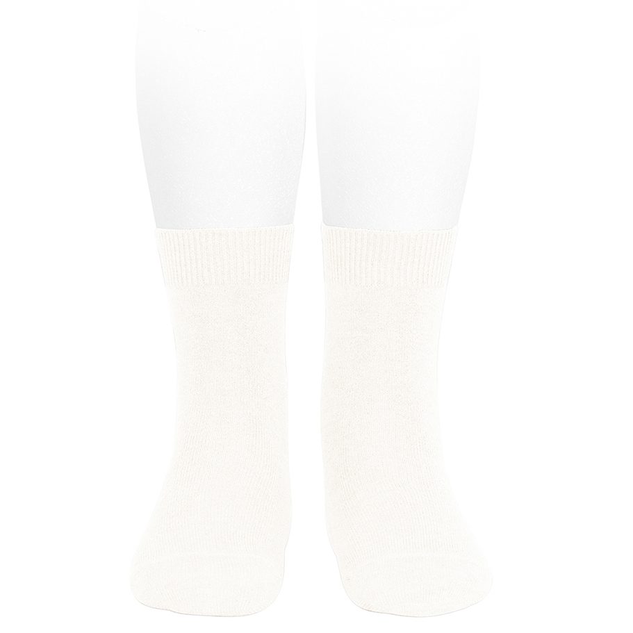 Plain Stitch Basic Short Socks | Cream (202)