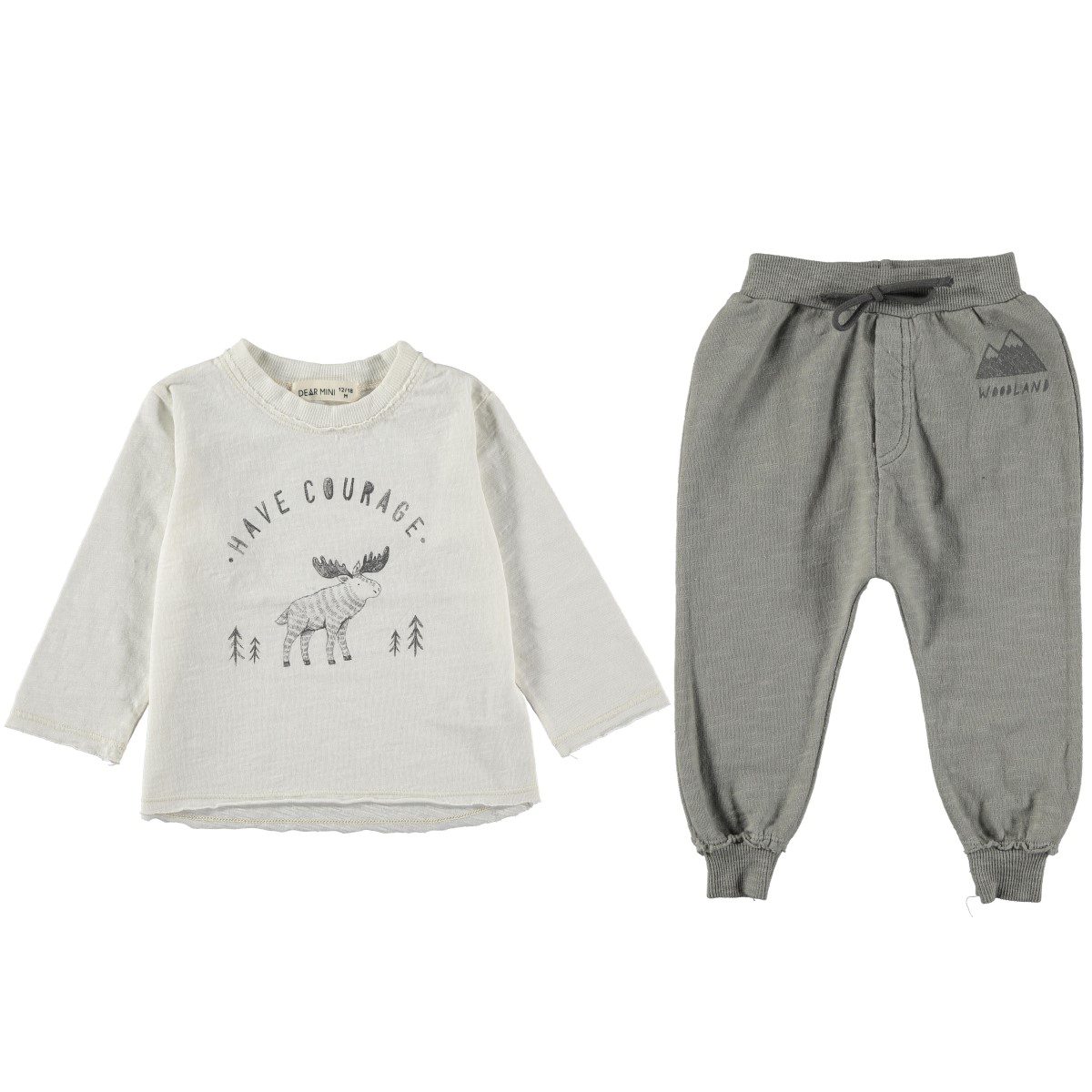 Ecru Elk T-shirt & Stone Gray Pirineo Pants