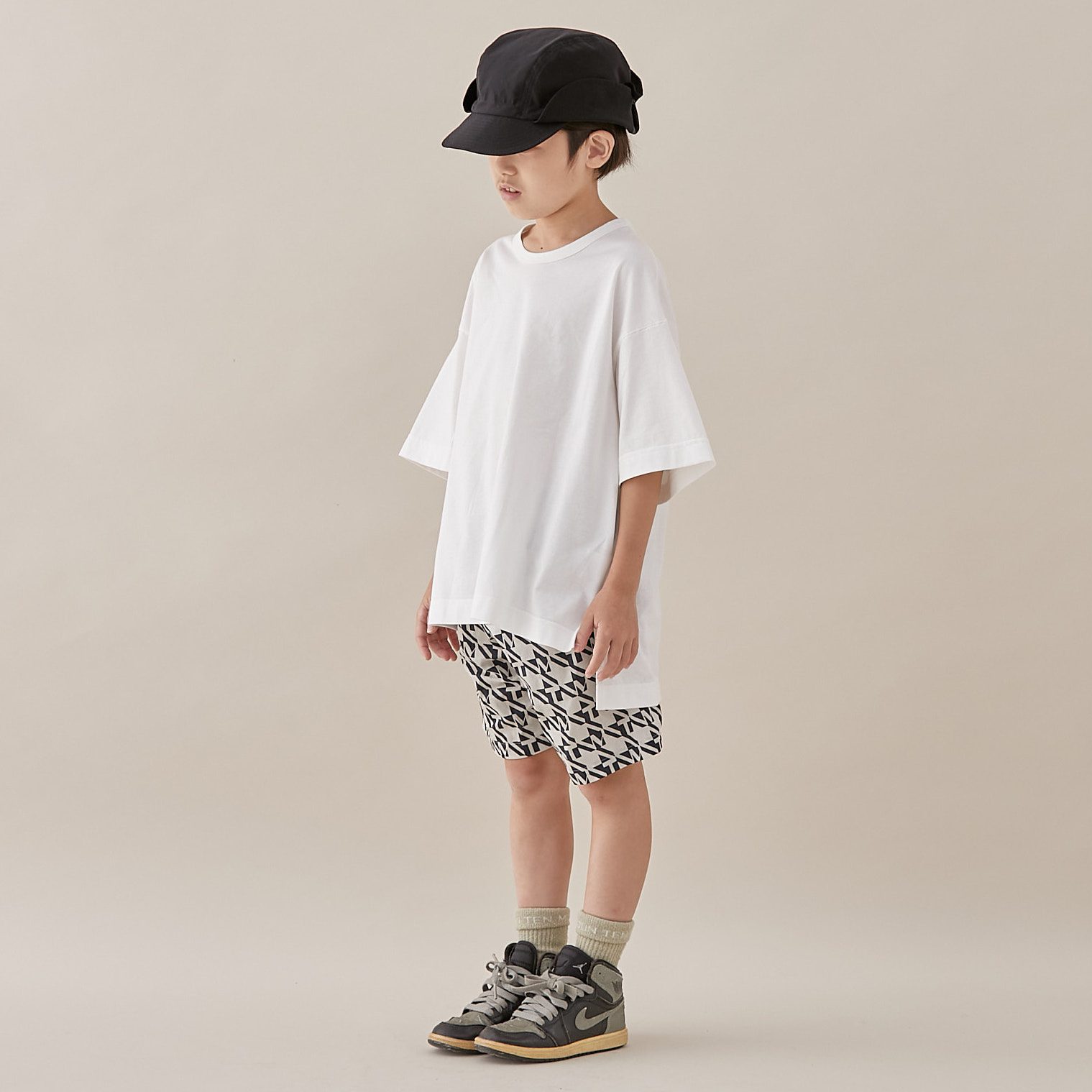 Organic Cotton Big Tee & Linen Check Shorts