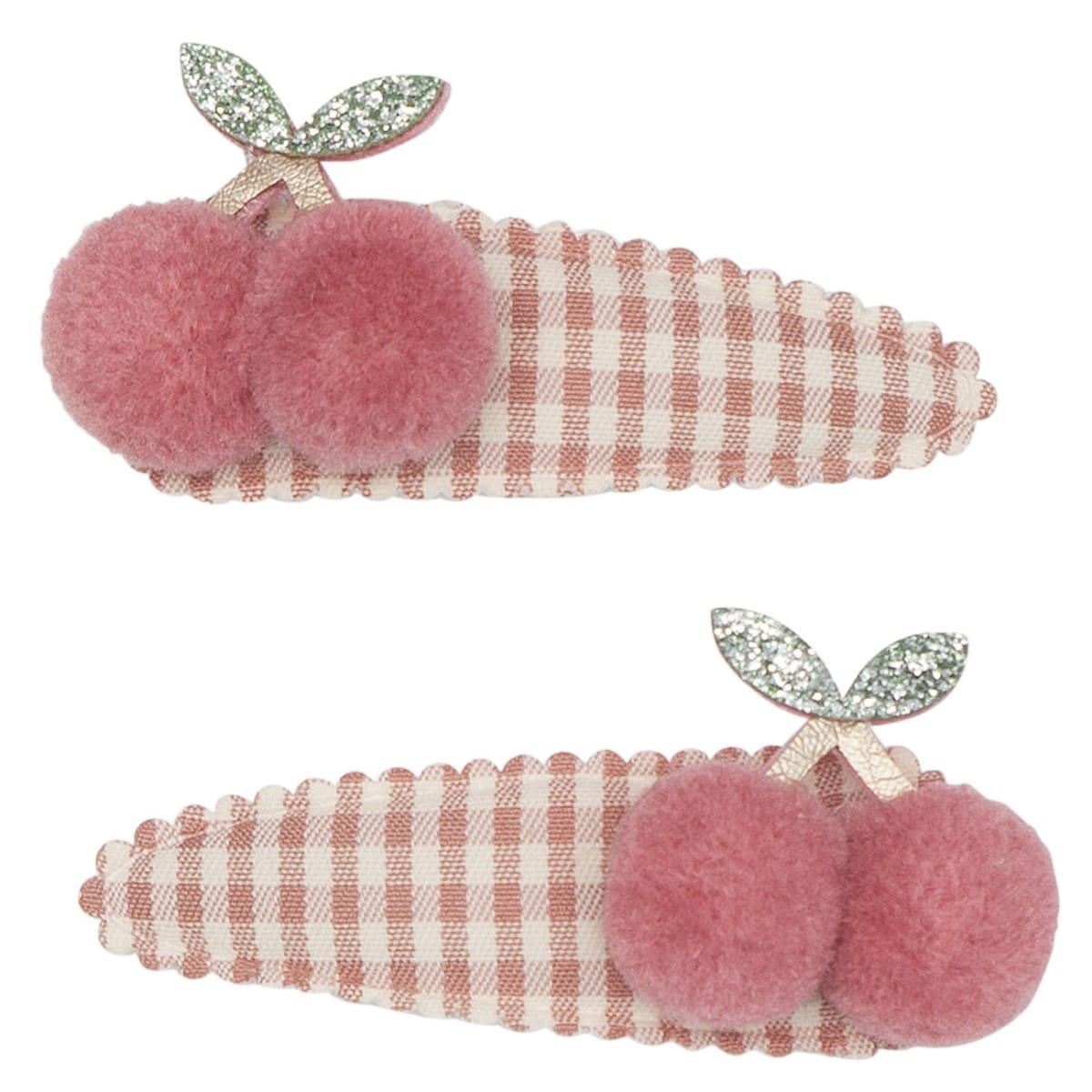 Gingham Cherry Clips
