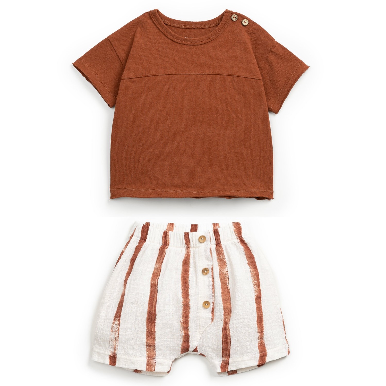 Baby Tshirt & Stripe Shorts