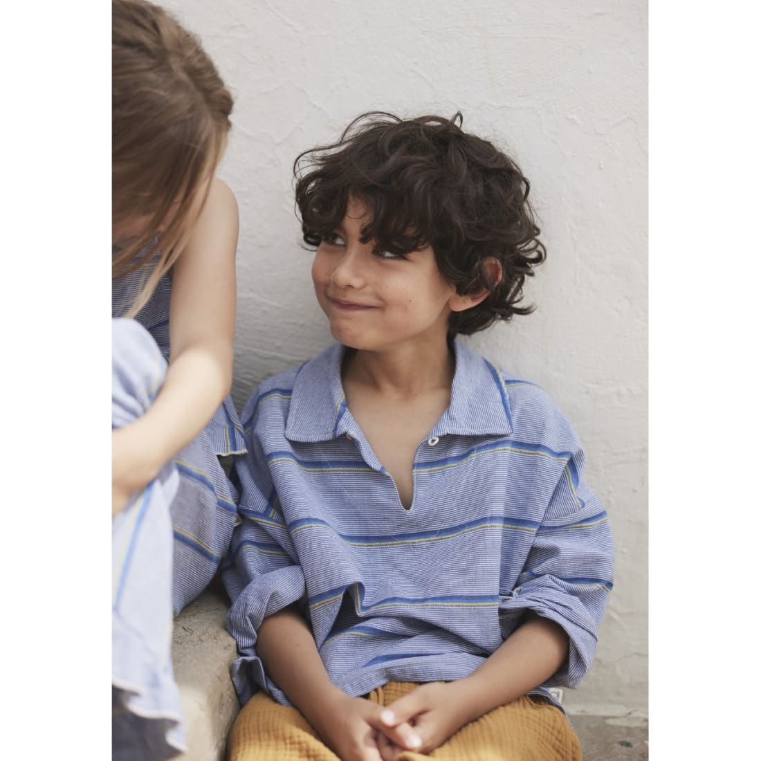 Kian Denim Stripes Shirt & Mario Soft Gauze Pants | Unique/Oil