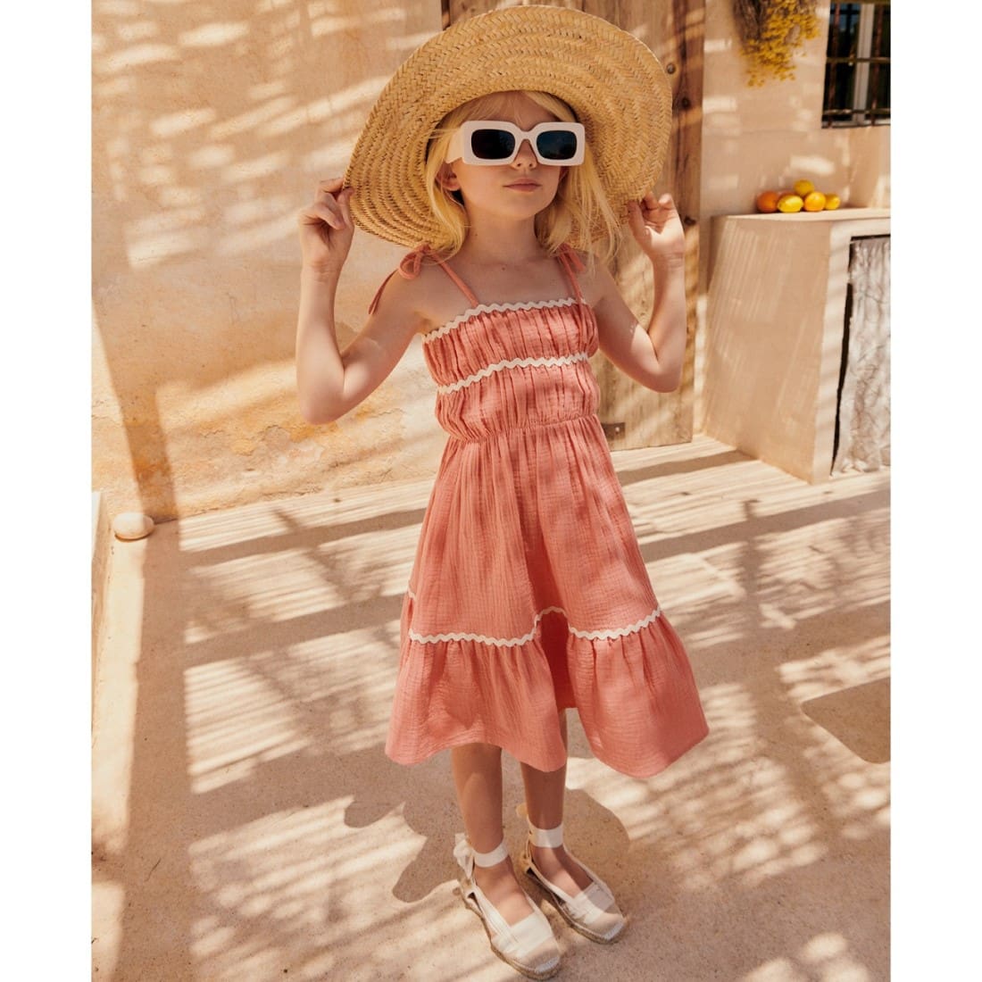 Anette Muslin Dress | Coral