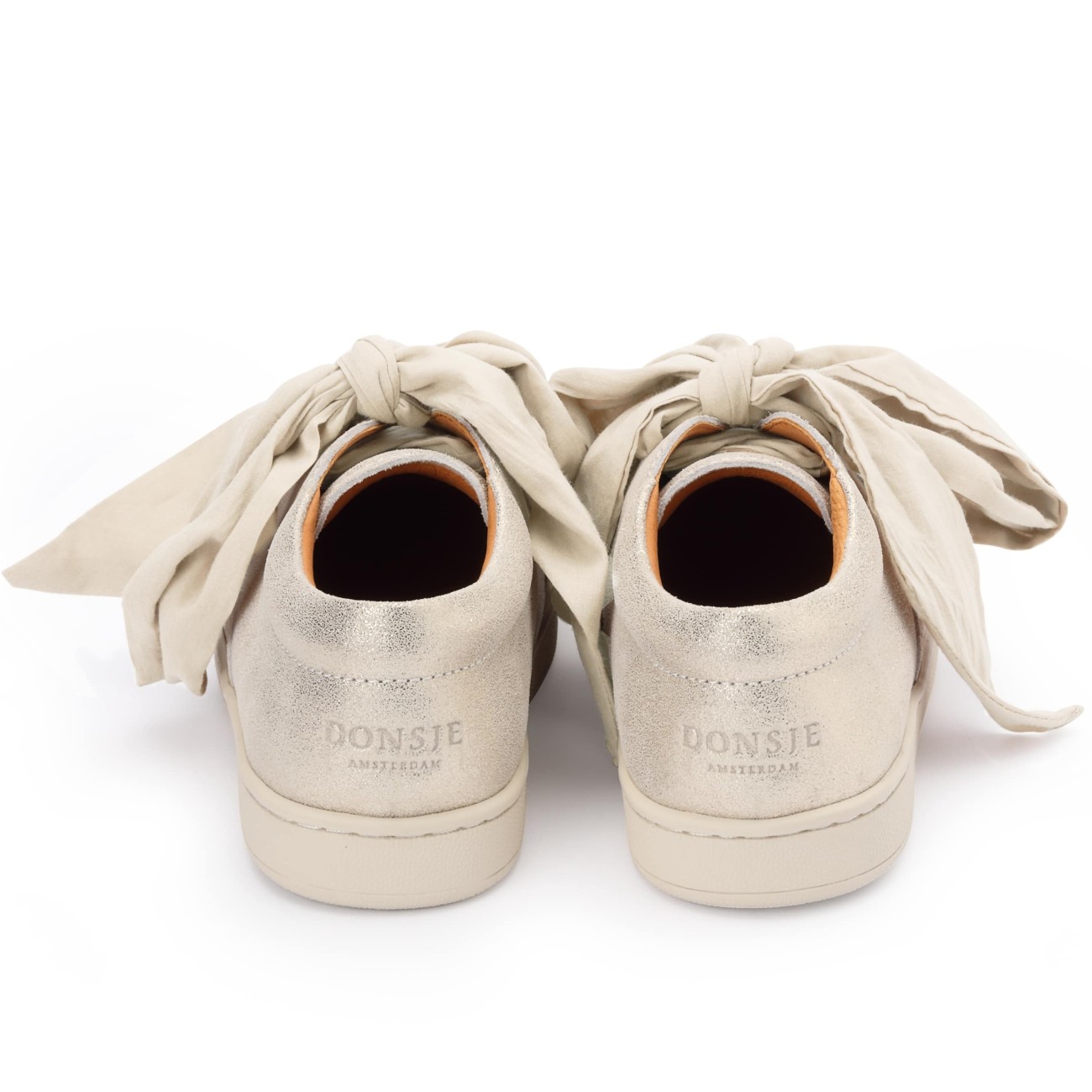 Emilia Organza Sneakers | Silver Metallic Leather