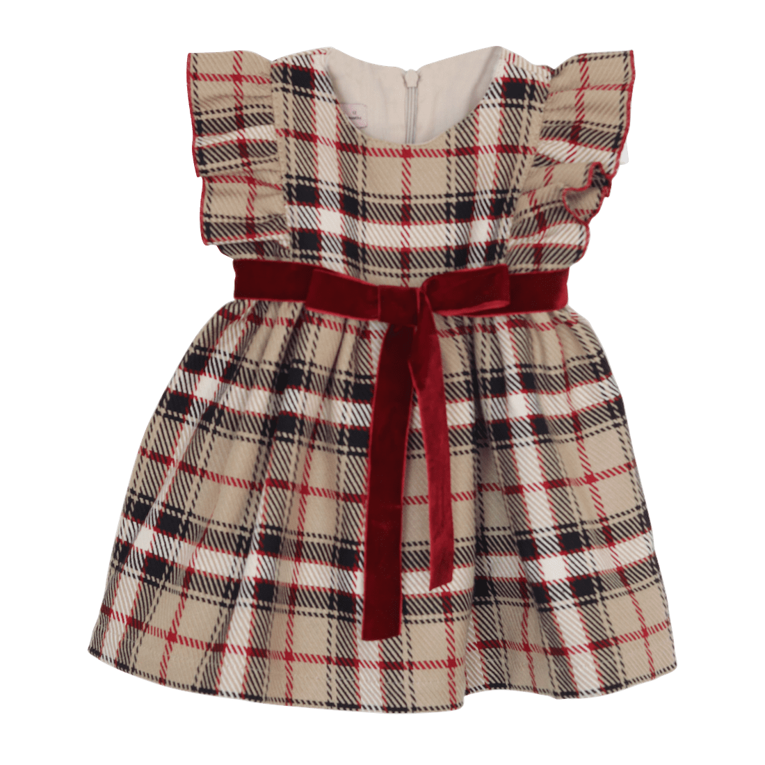Beige & Bordeaux Dress