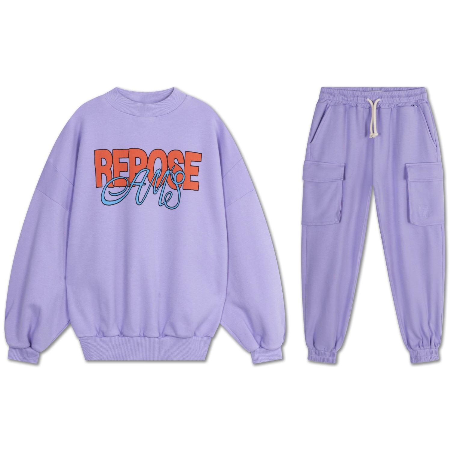 Crewneck Sweater & Cargo Pants | Bright Violet