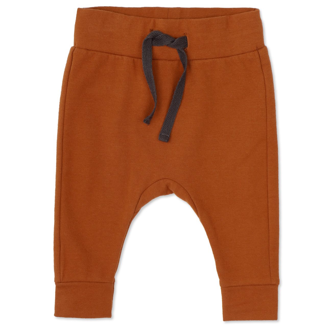 Warm Cream Stripes Sweater & Burnt Sienna Drop Crotch Pants