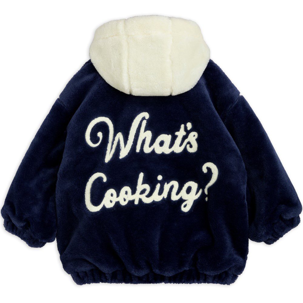 'What's Cooking' Faux Fur Jacket Navy