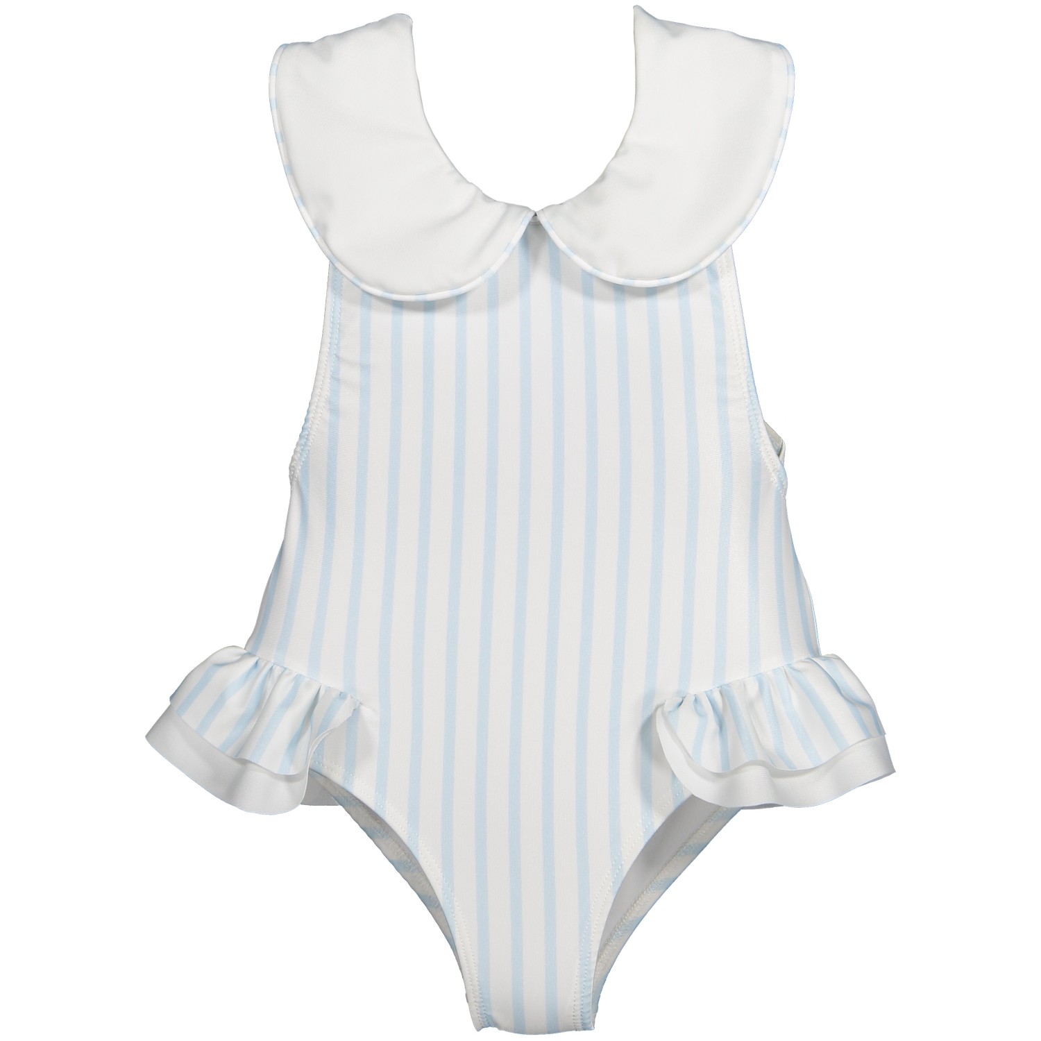 Stripes Blue Collared Swimsuit
