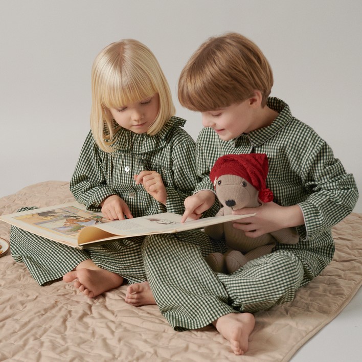 Pajama Frill Set | Green Check