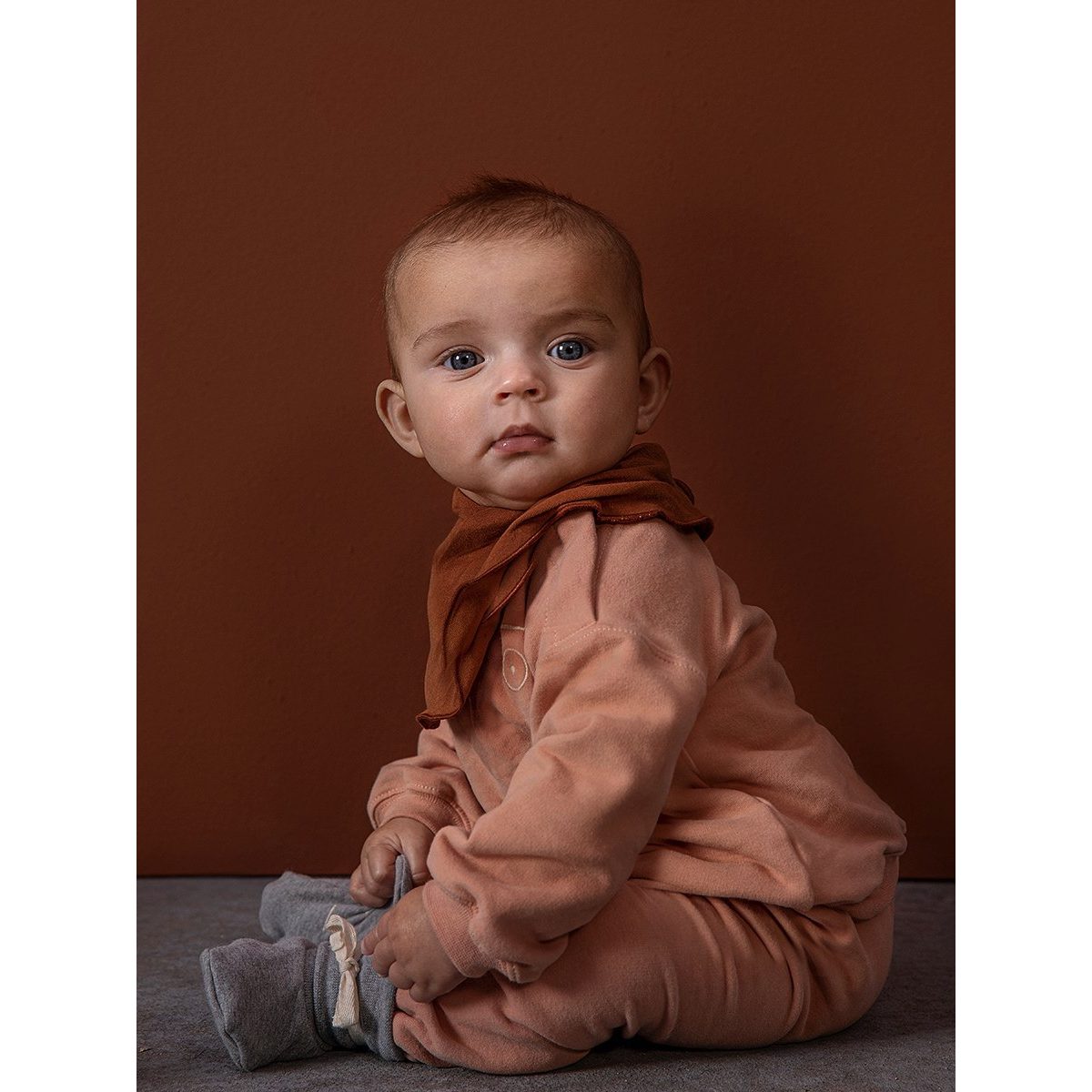 Baby dropped Shoulder Sweater & Track Pants | Nearly Black