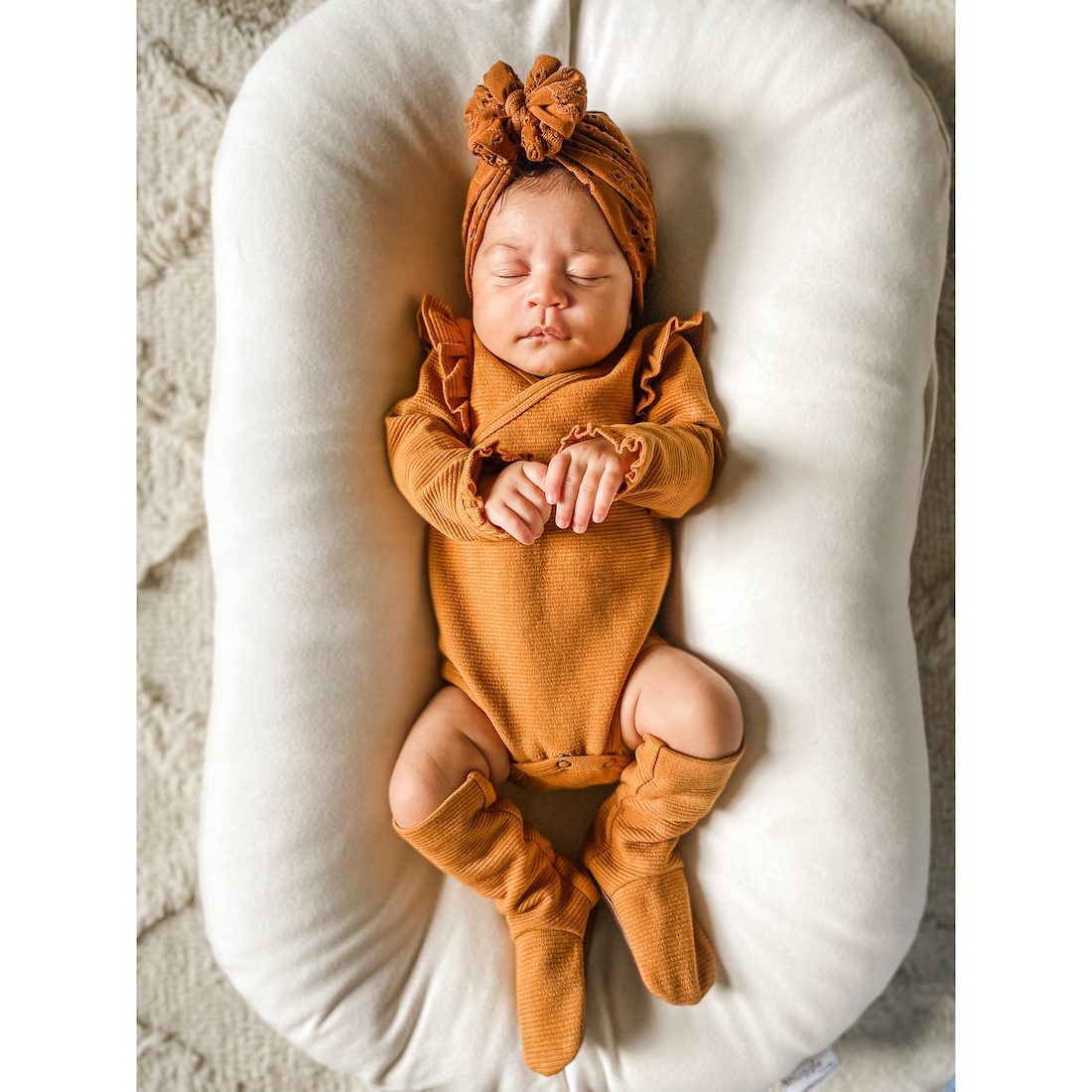 Corduroy Ruffle Wrap Bodysuit | Fog