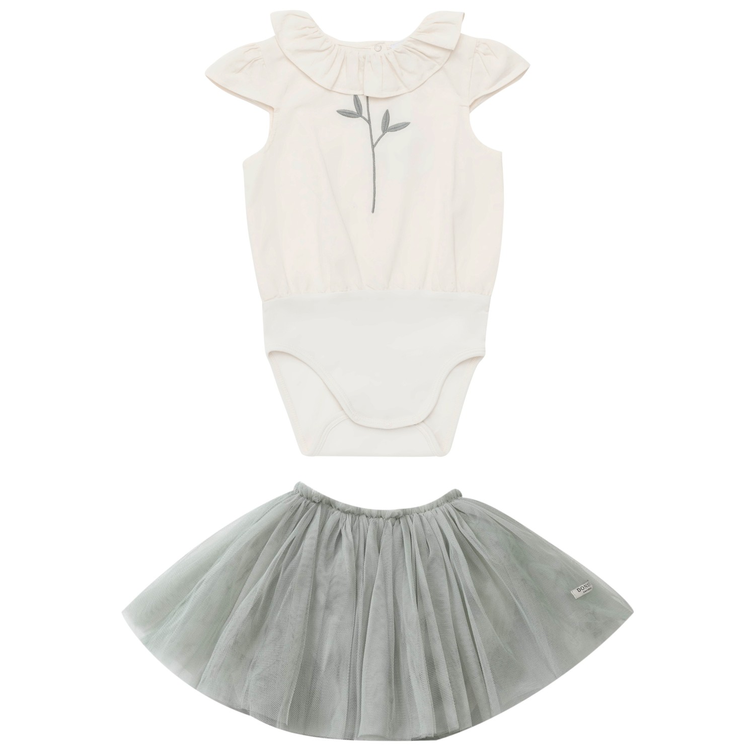 Madie Bodysuit & Rieta Skirt | Warm White & Frosted Green