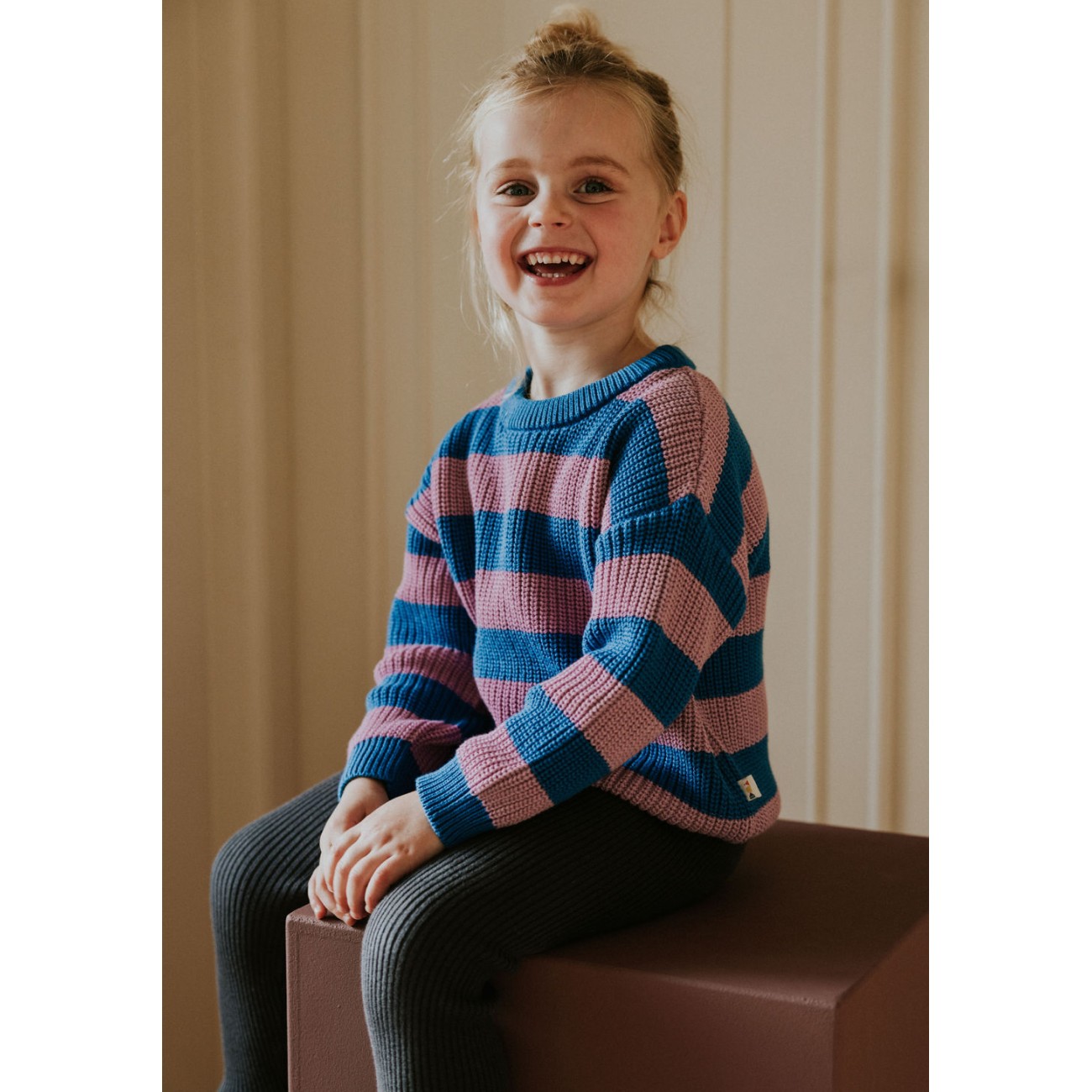 Stripes Knitted Sweater Cotton Candy