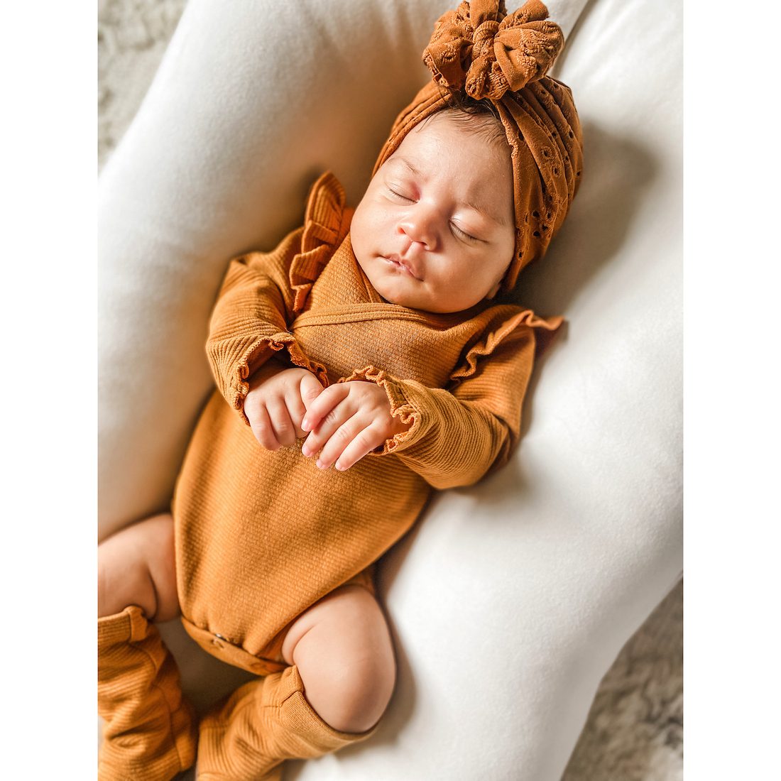 Corduroy Ruffle Wrap Bodysuit | Fog