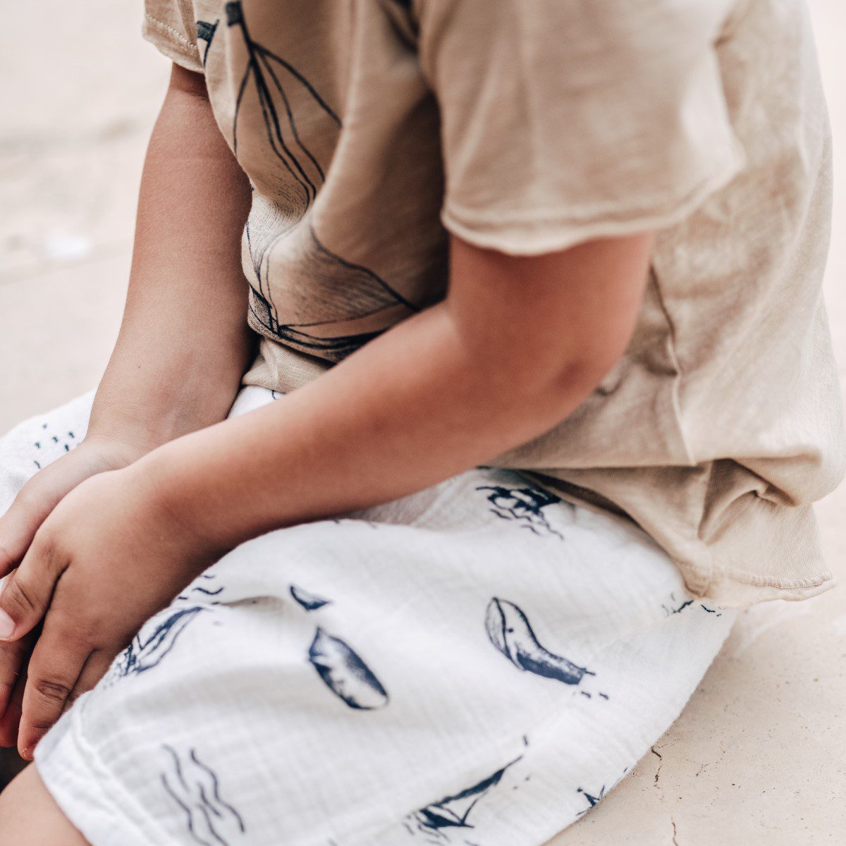 Boat T-Shirt & Marine Shorts | Sand/Ecru