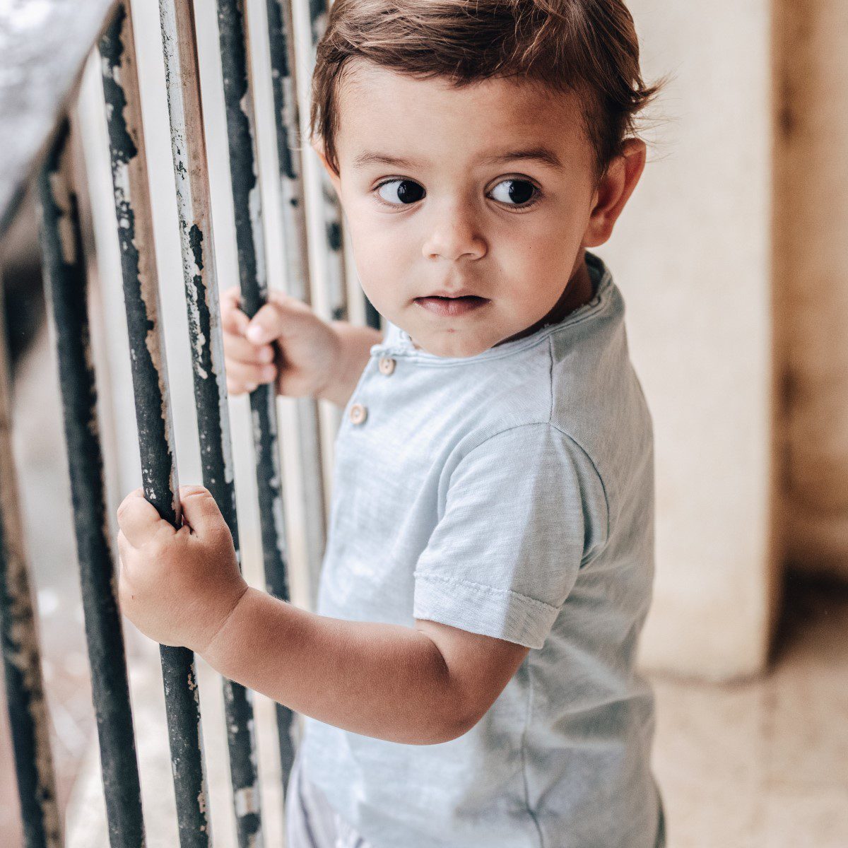 Begur T-Shirt & Stripes Shorts | Celest/Ecru