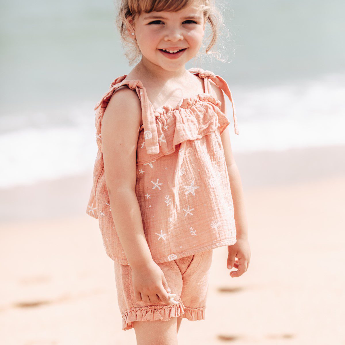 Ocean Blouse & Tossa Shorts | Coral