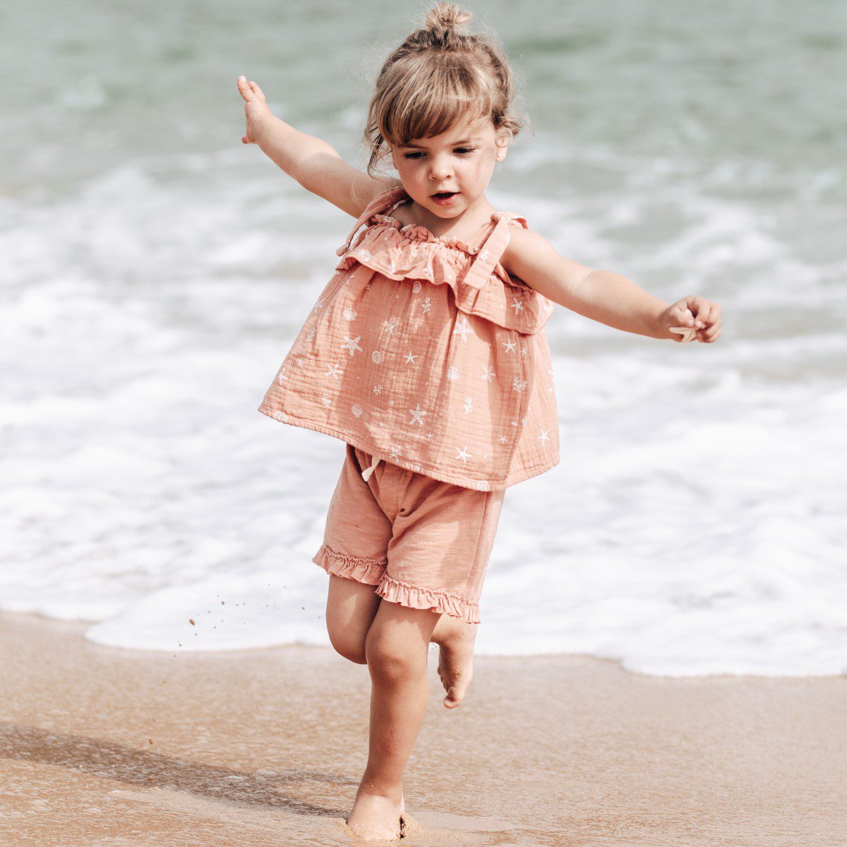 Ocean Blouse & Tossa Shorts | Coral