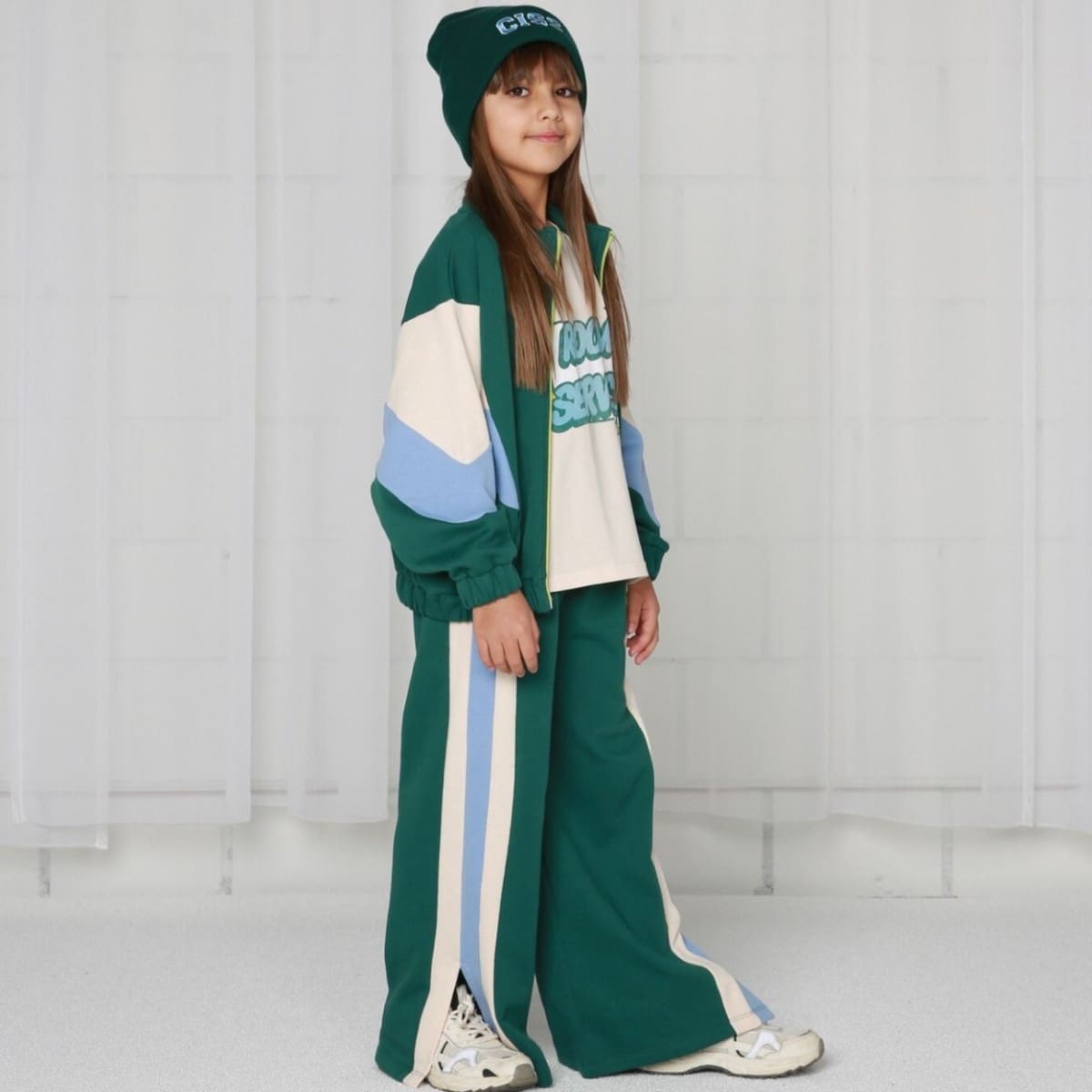 Color Block Wide Jog Pant