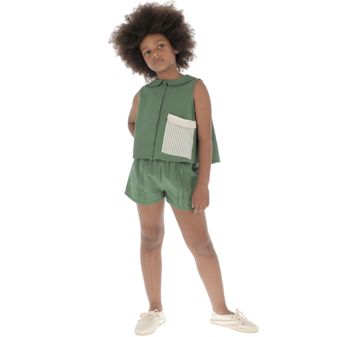 Short Pleated Plain | Cactus