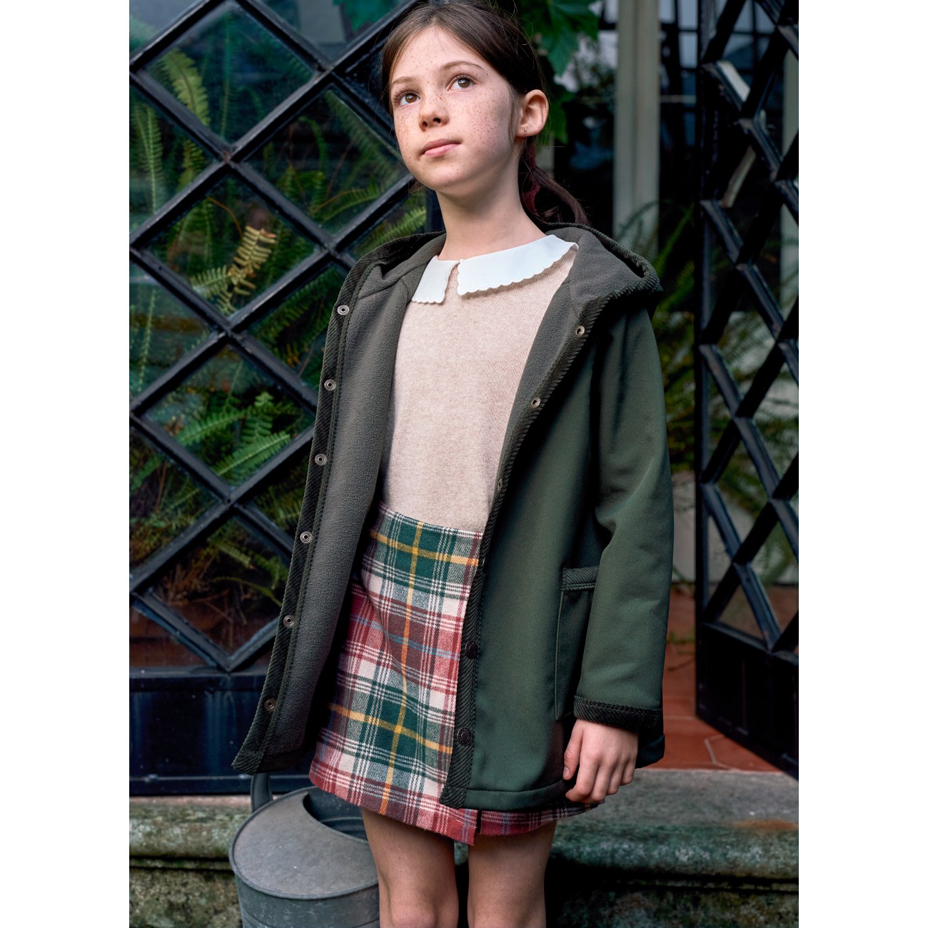 Knitted Jumper W/ Fabric Collar