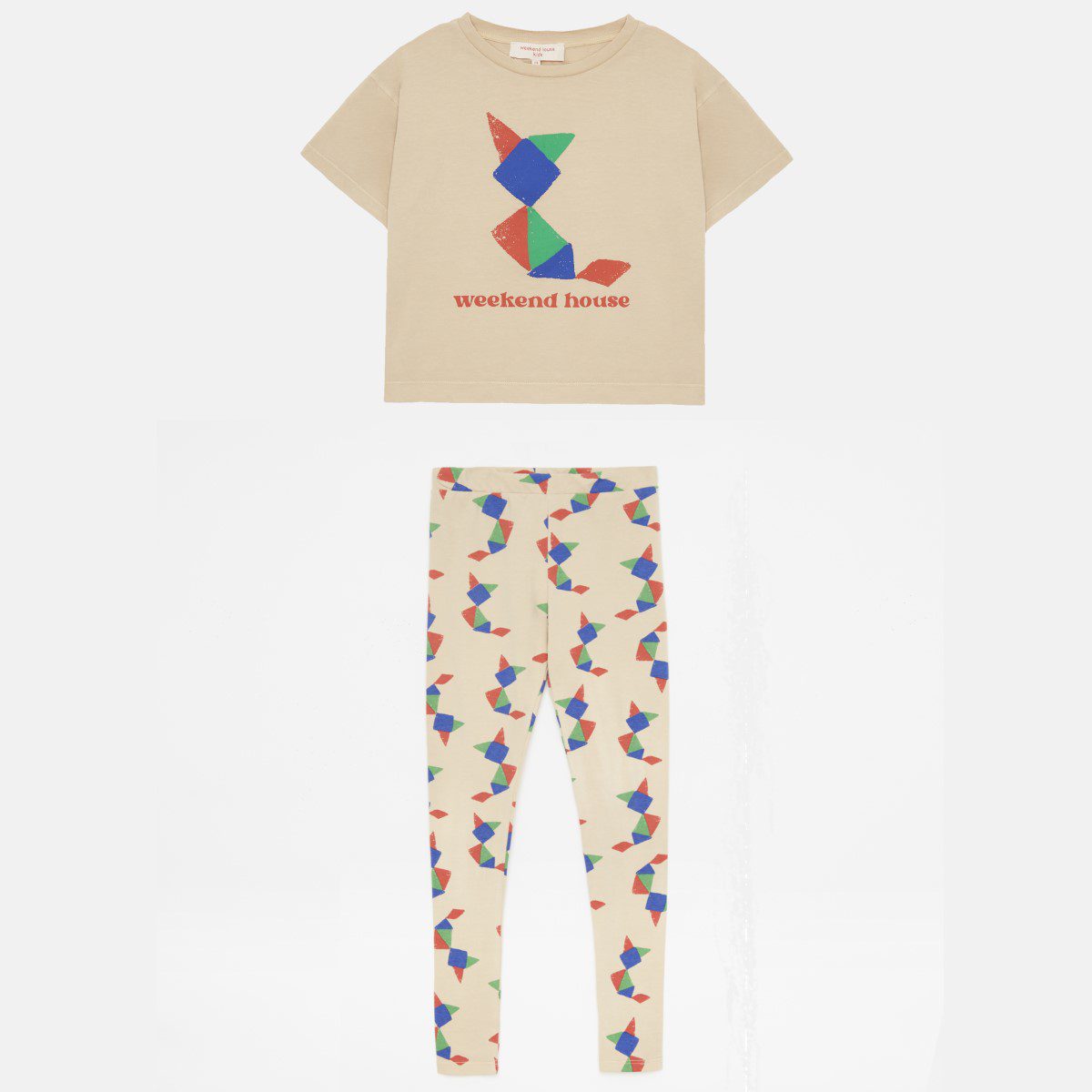 Tangram T-Shirt & Leggings | Sand