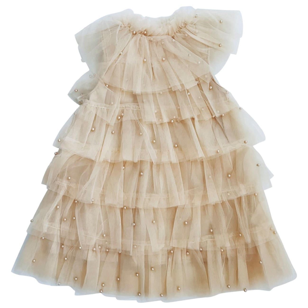 Pearl Tutully Tiered Tulle Tutu Dress | Natural