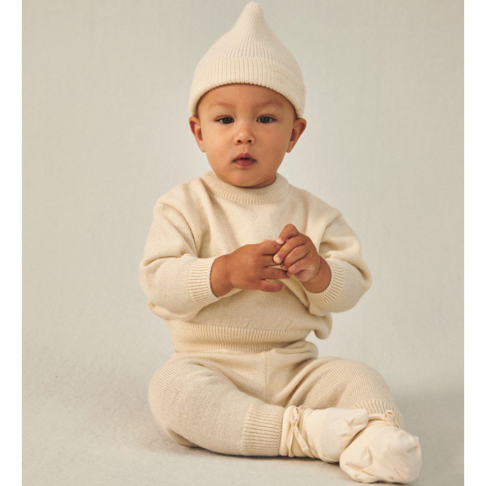 Baby Knitted Beanie |  Nearly Black Melange