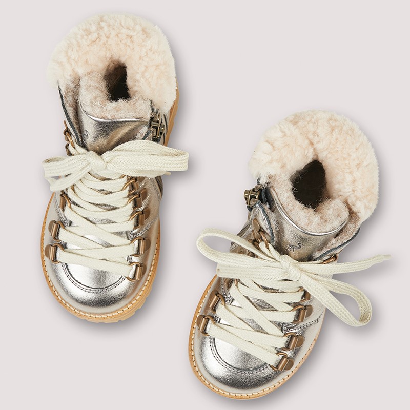 Shearling Winter Boot | Metallic