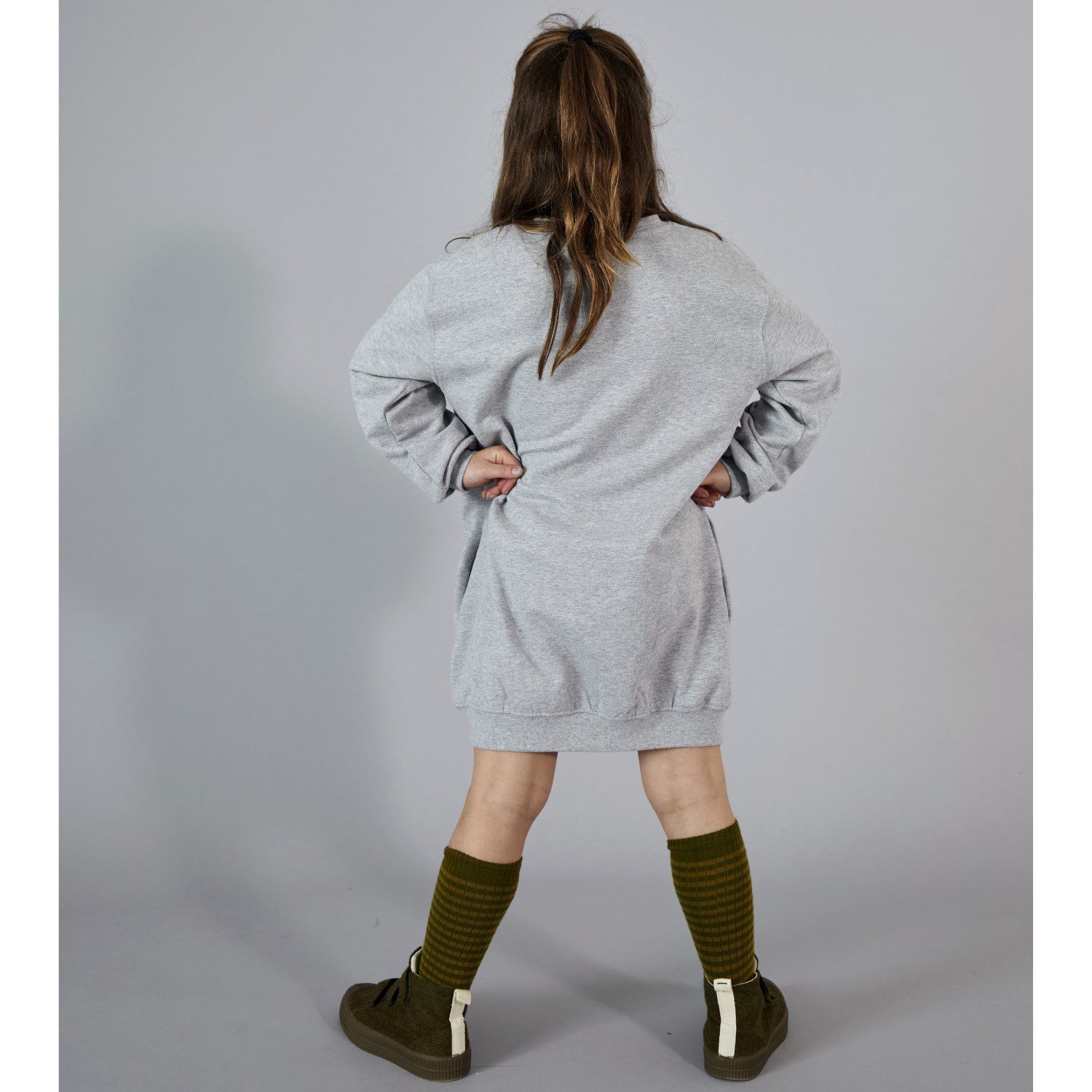 Dropped Shoulder Dress | Grey Melange