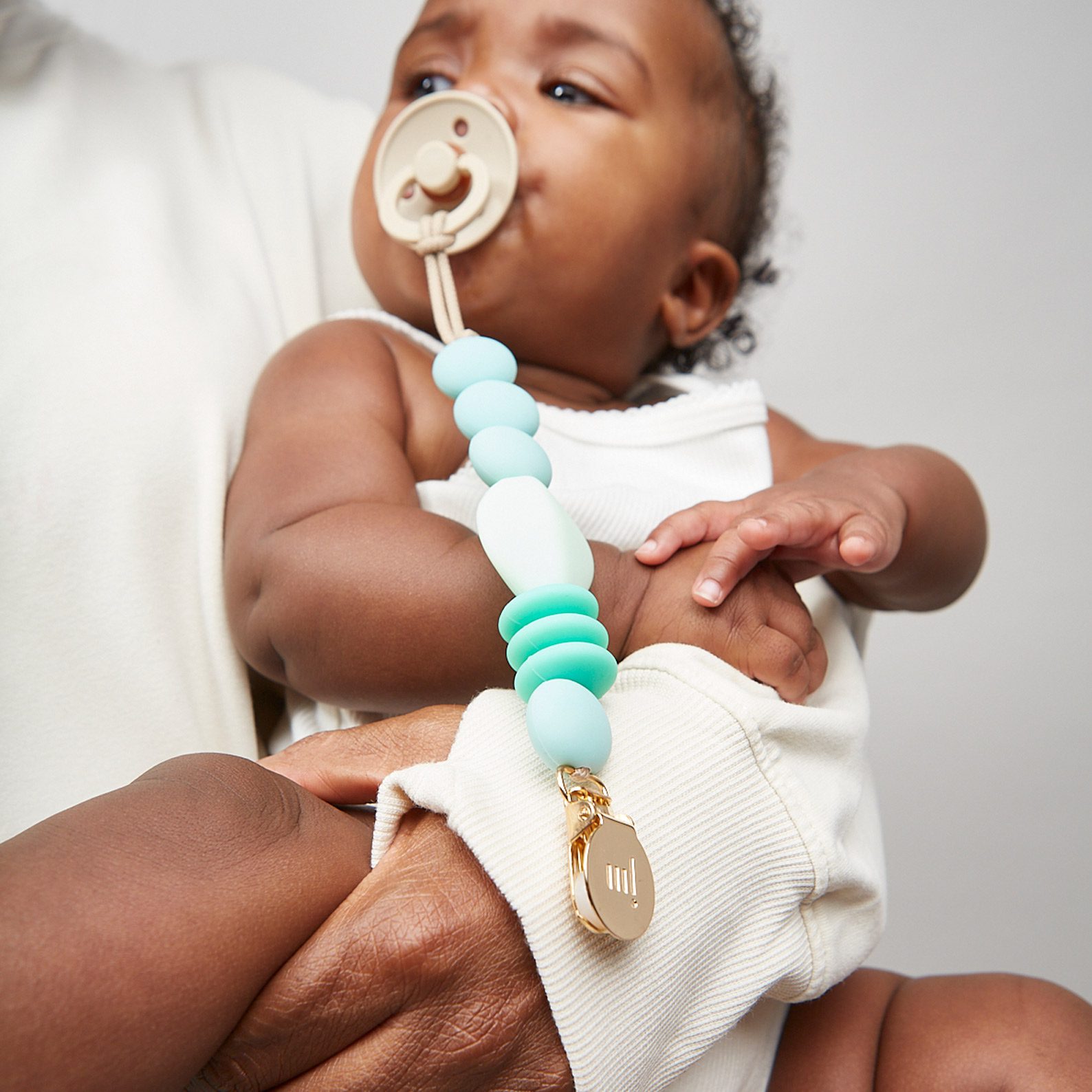 Aqua Pacifier Clip