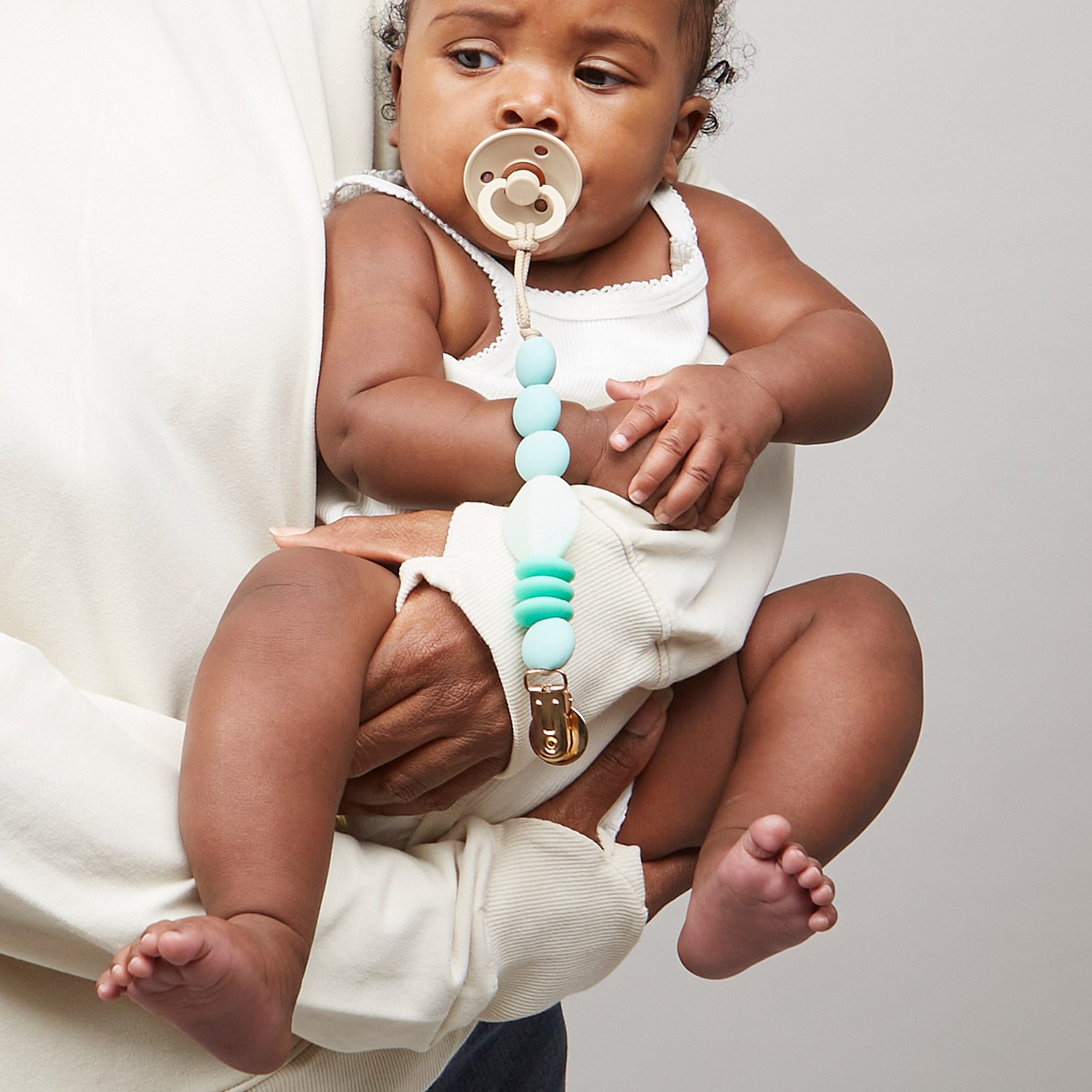 Aqua Pacifier Clip