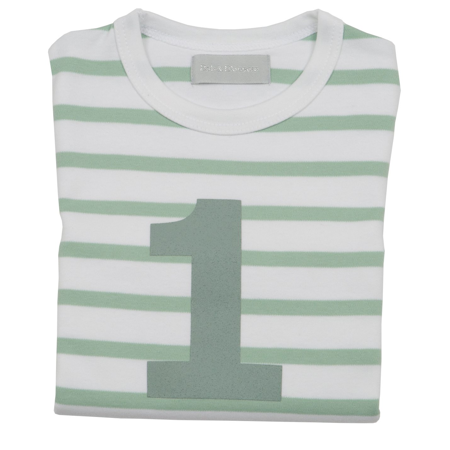 Seafoam & White & Green Breton Striped Top | 1