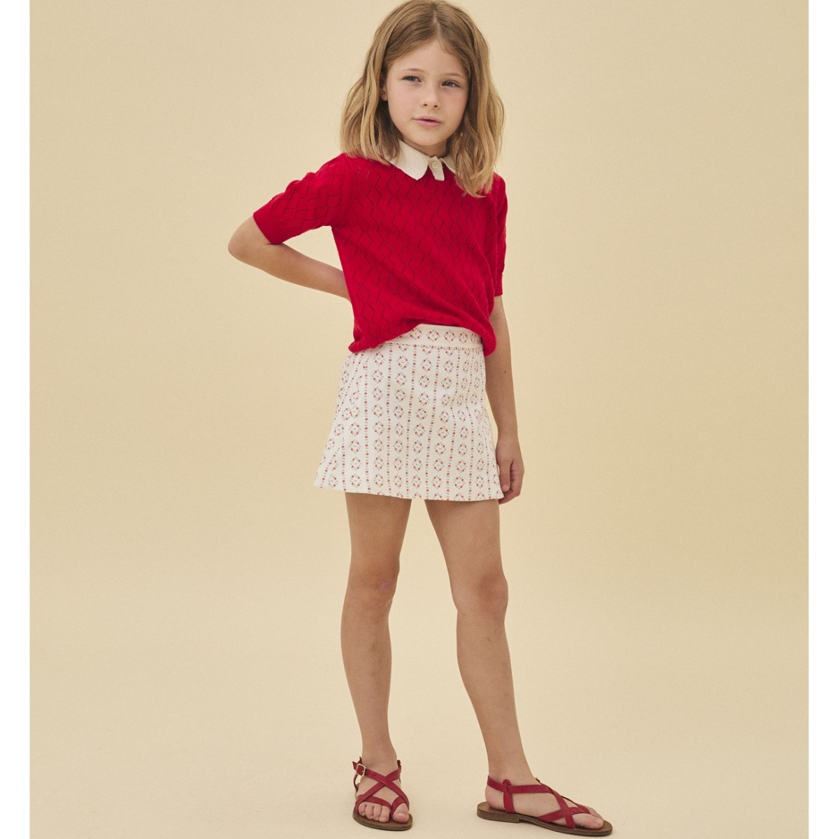 Cherry Openwork Biri Sweater