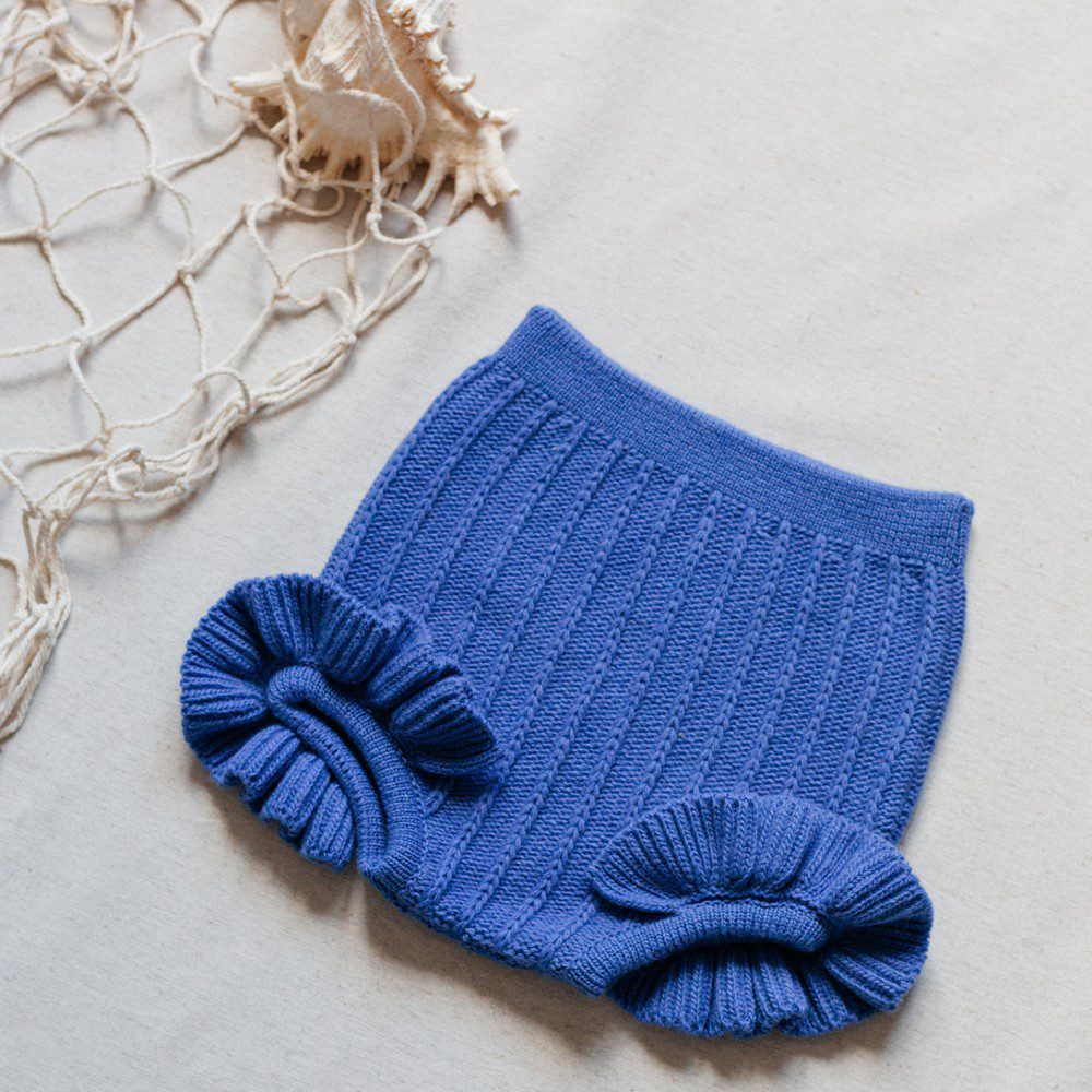 Bluish Ribbed Short