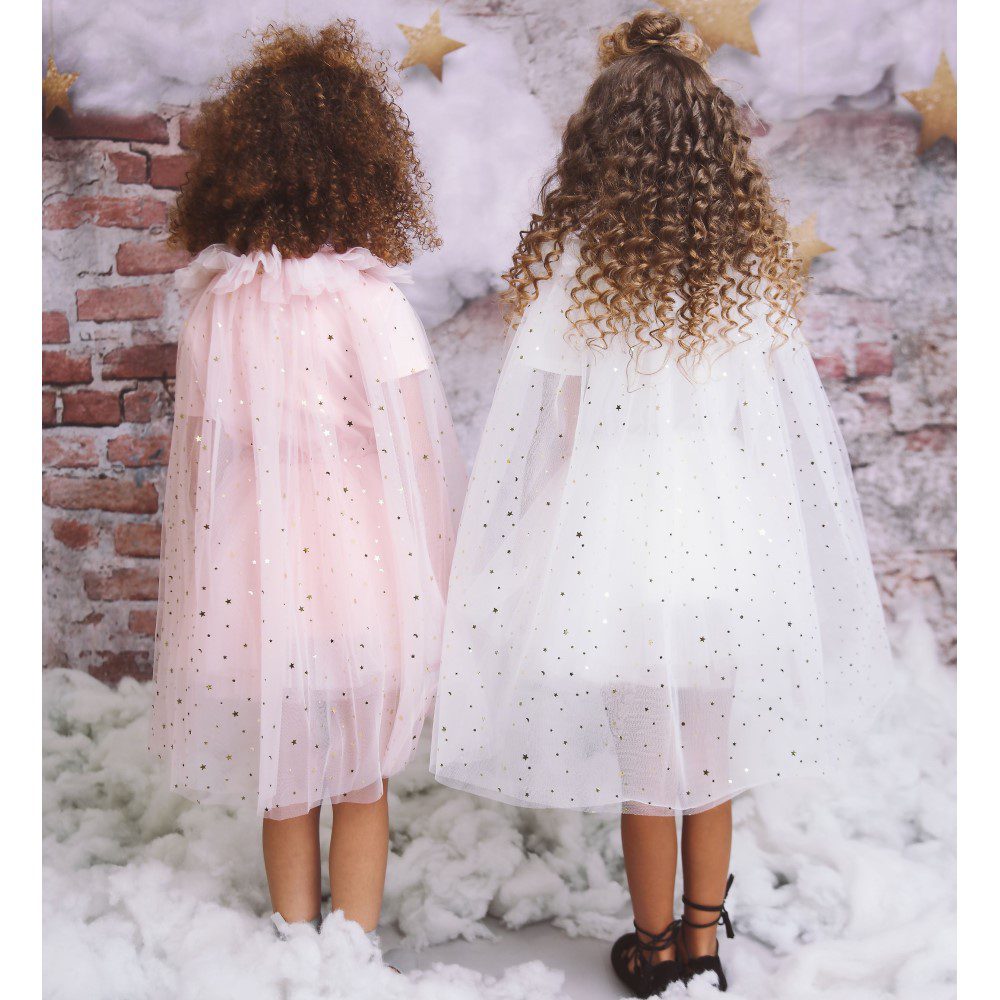 Stars & Moon Tulle Long Cape | Off White