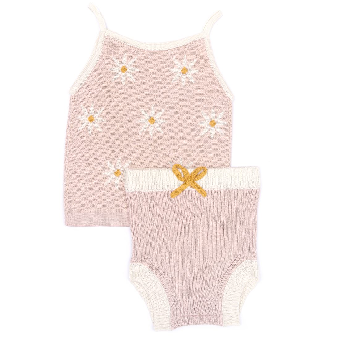 Daisy Knitted Set | Pink & Natural