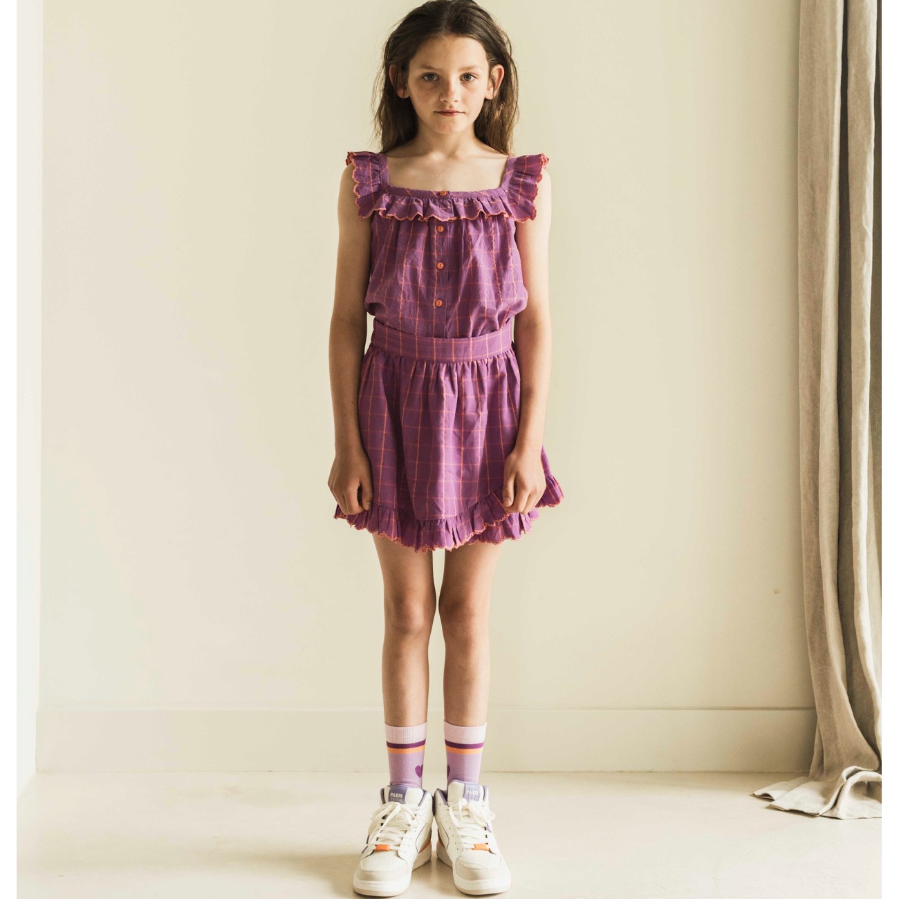 Didi Top & Sisi Skirt | Violet Purple Check