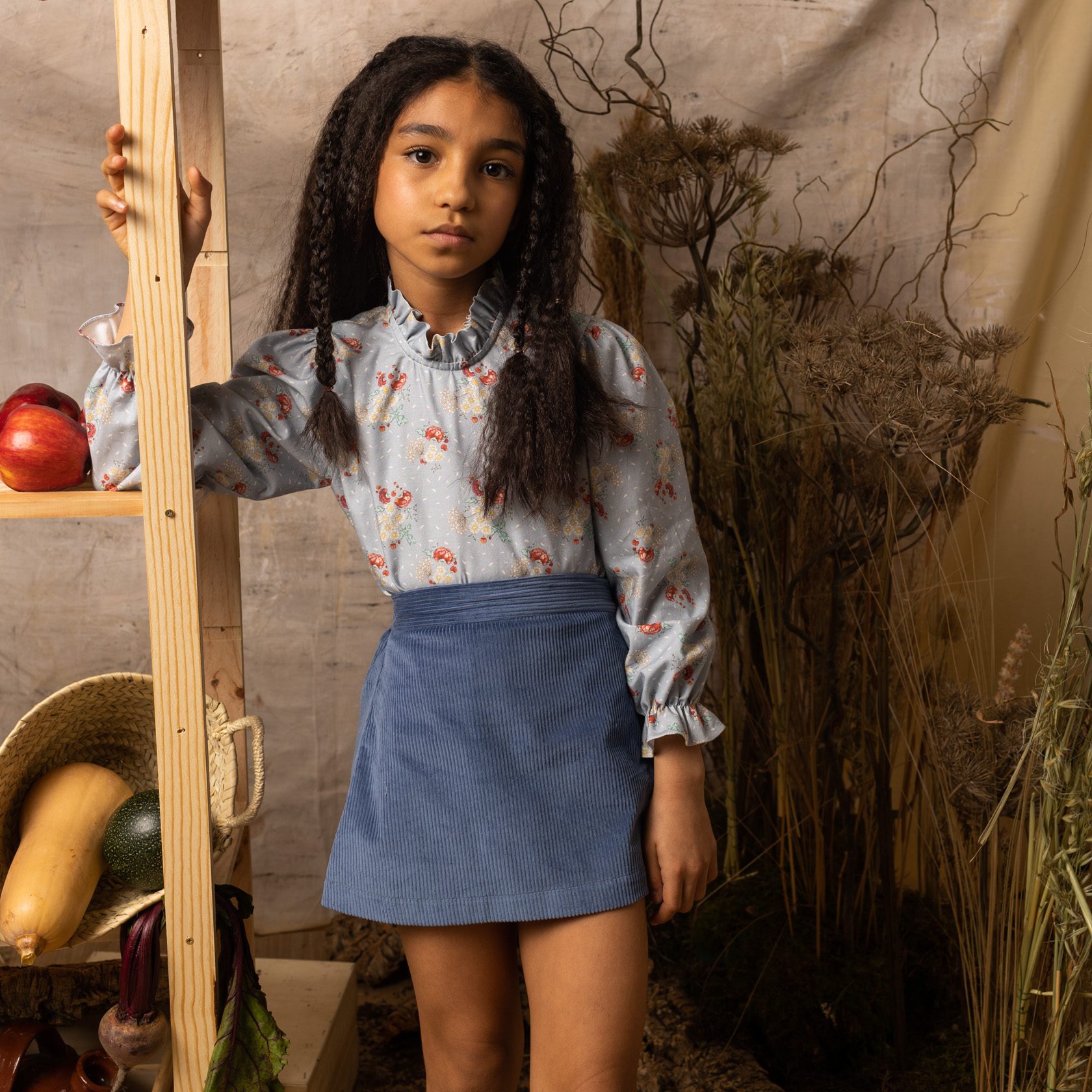 Blue Corduroy Mini SKIRT