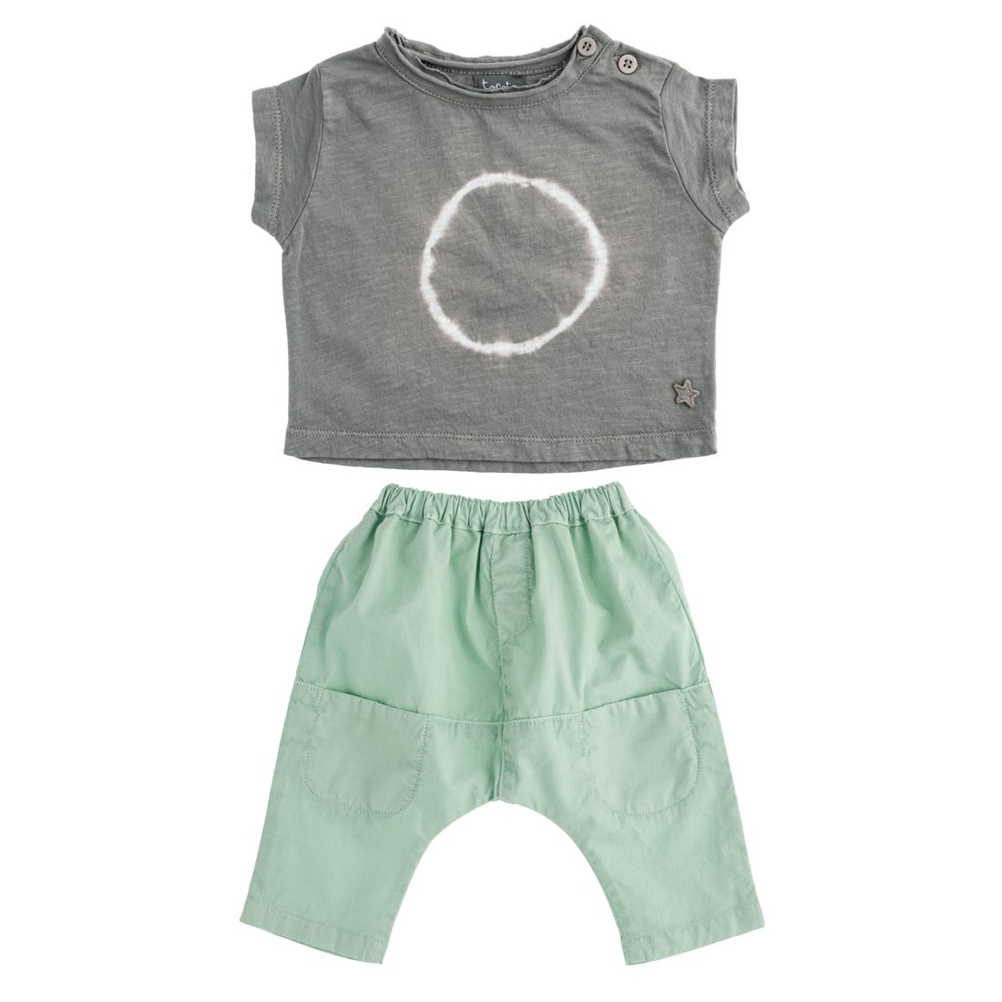 Flame T-Shirt & Striped Harem Pants