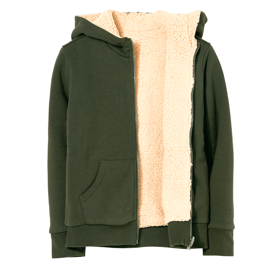 REVERSIBLE Hooper Zipped Hoodie Dark Khaki