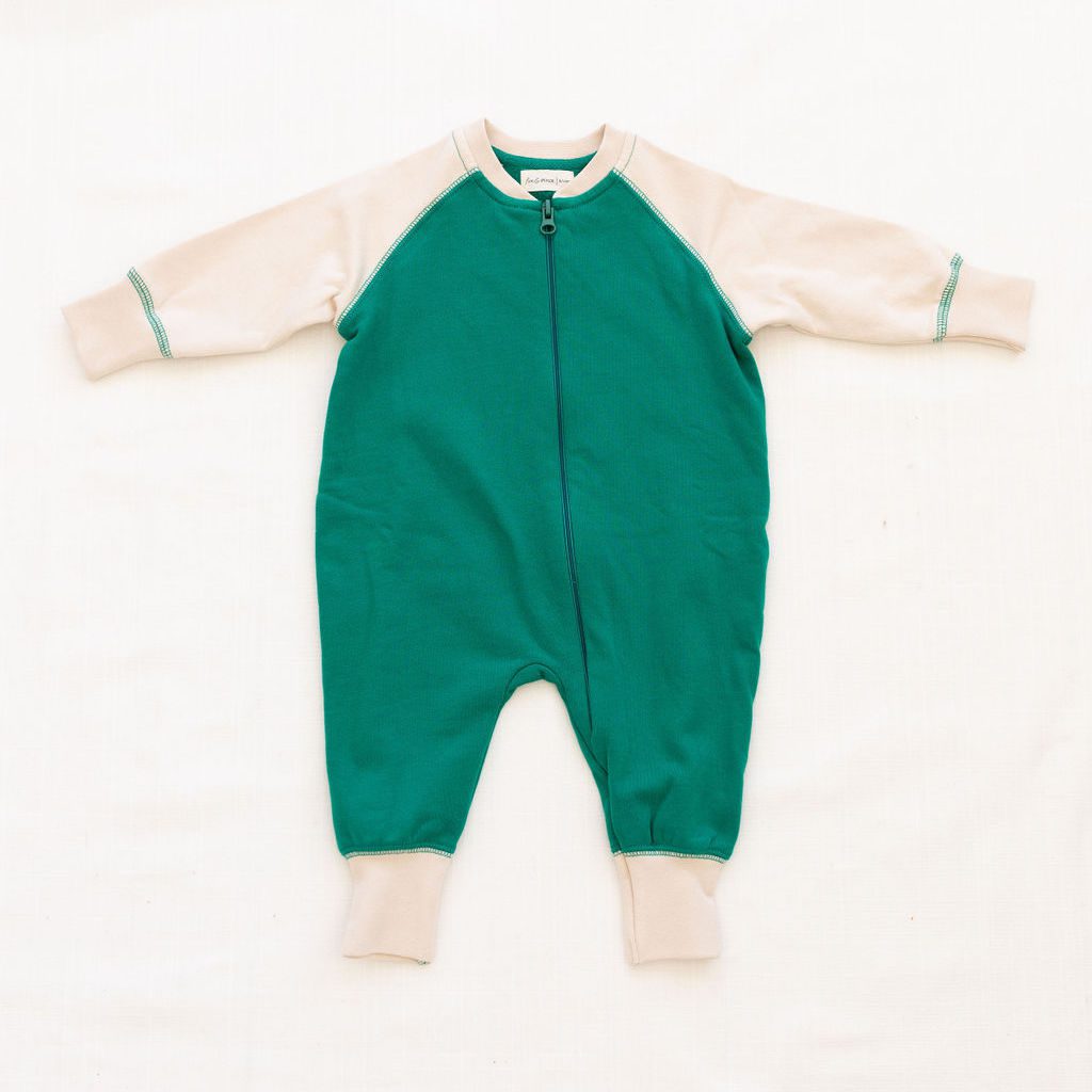 Zip Romper | Jade/Sand