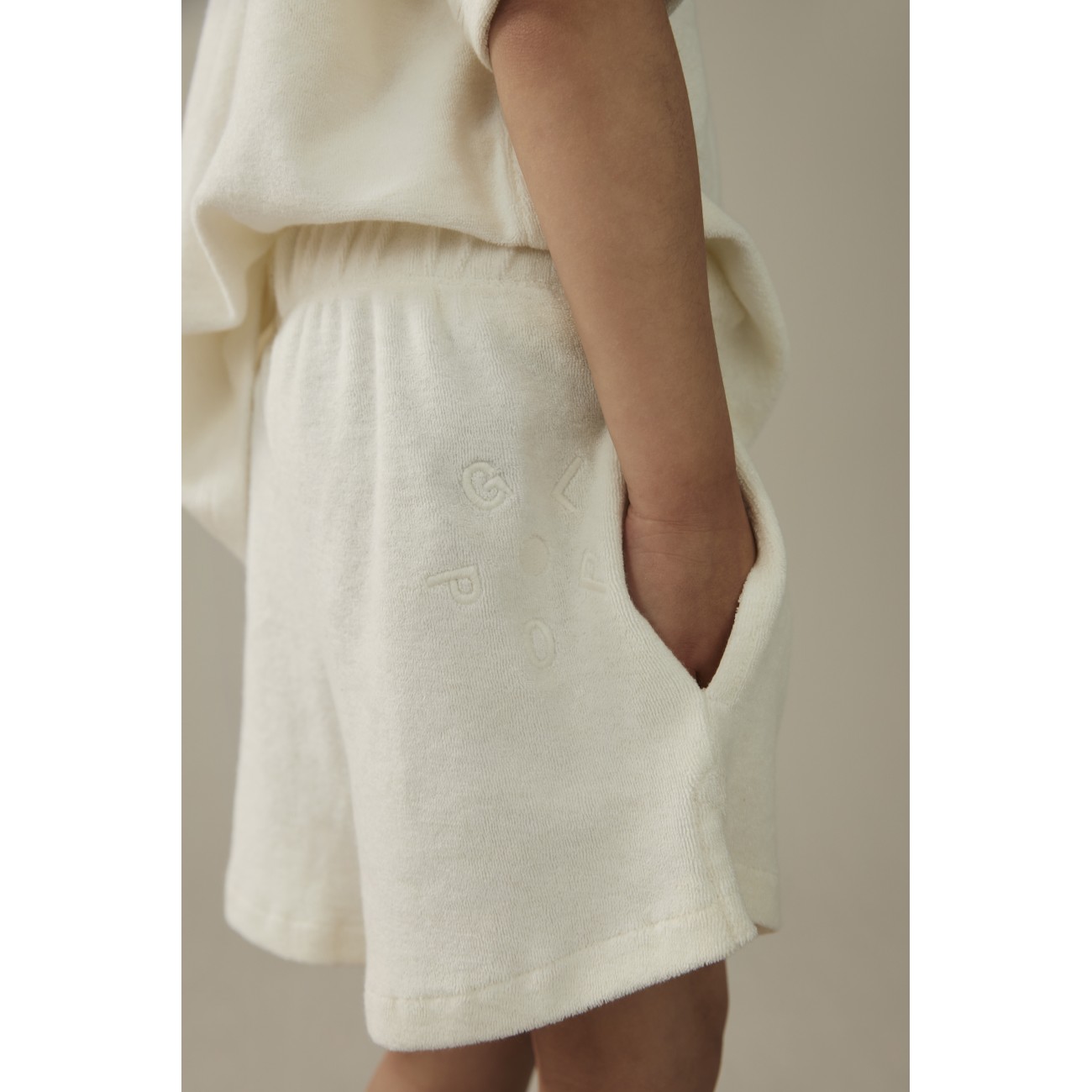 POP Terry Oversized Tee & POP Terry Shorts | Cream