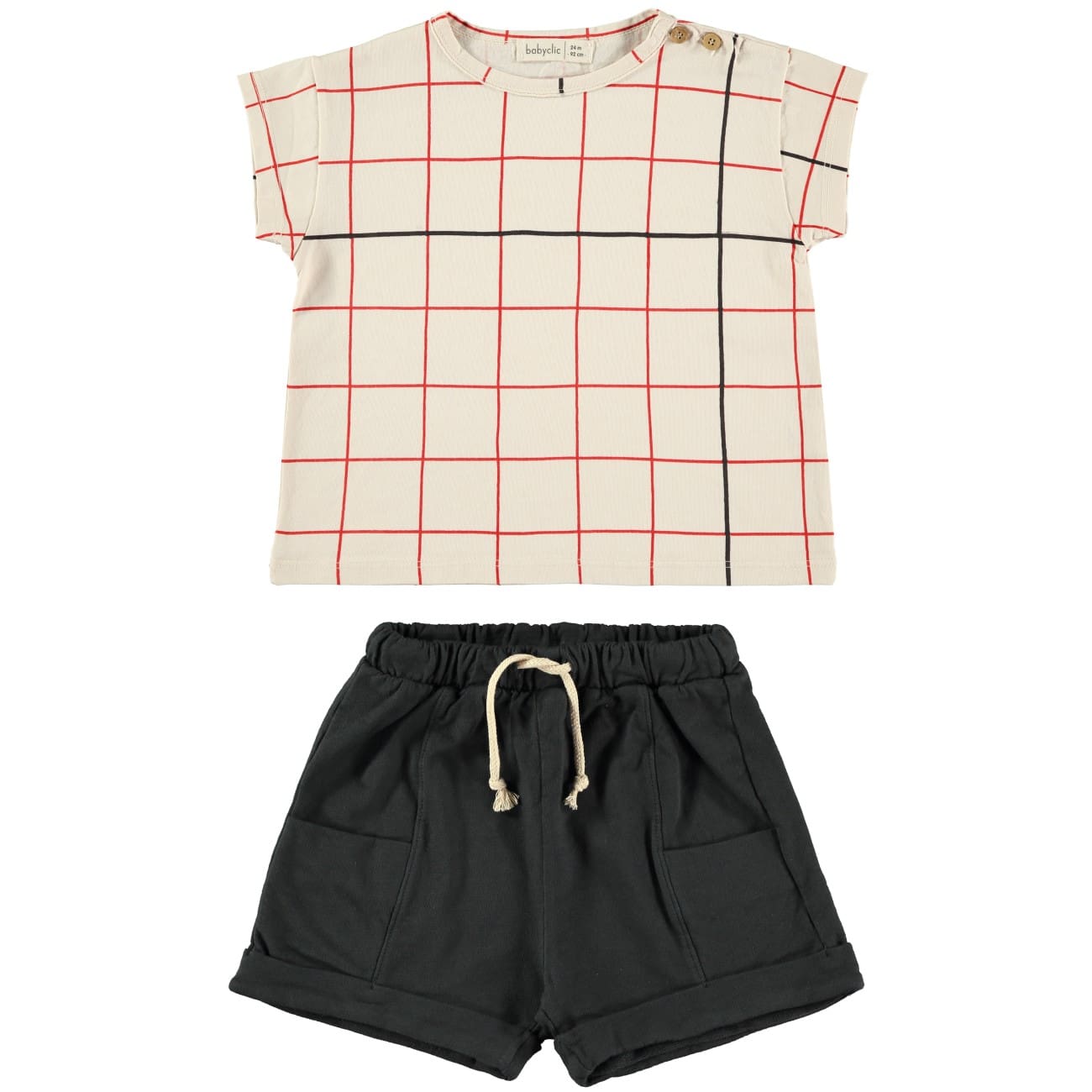 Tshirt Grid & Shorts Anthrarcite